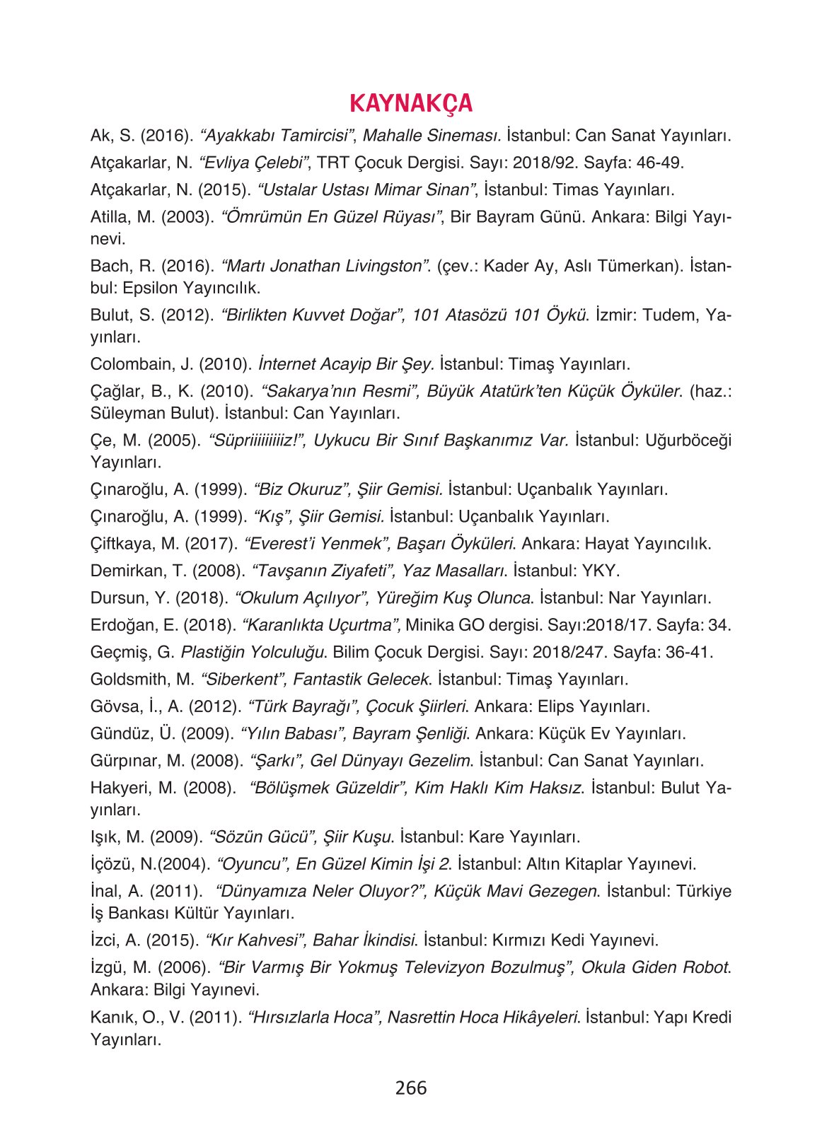 4. Sınıf Ada Yayıncılık Türkçe Ders Kitabı Sayfa 266 Cevapları