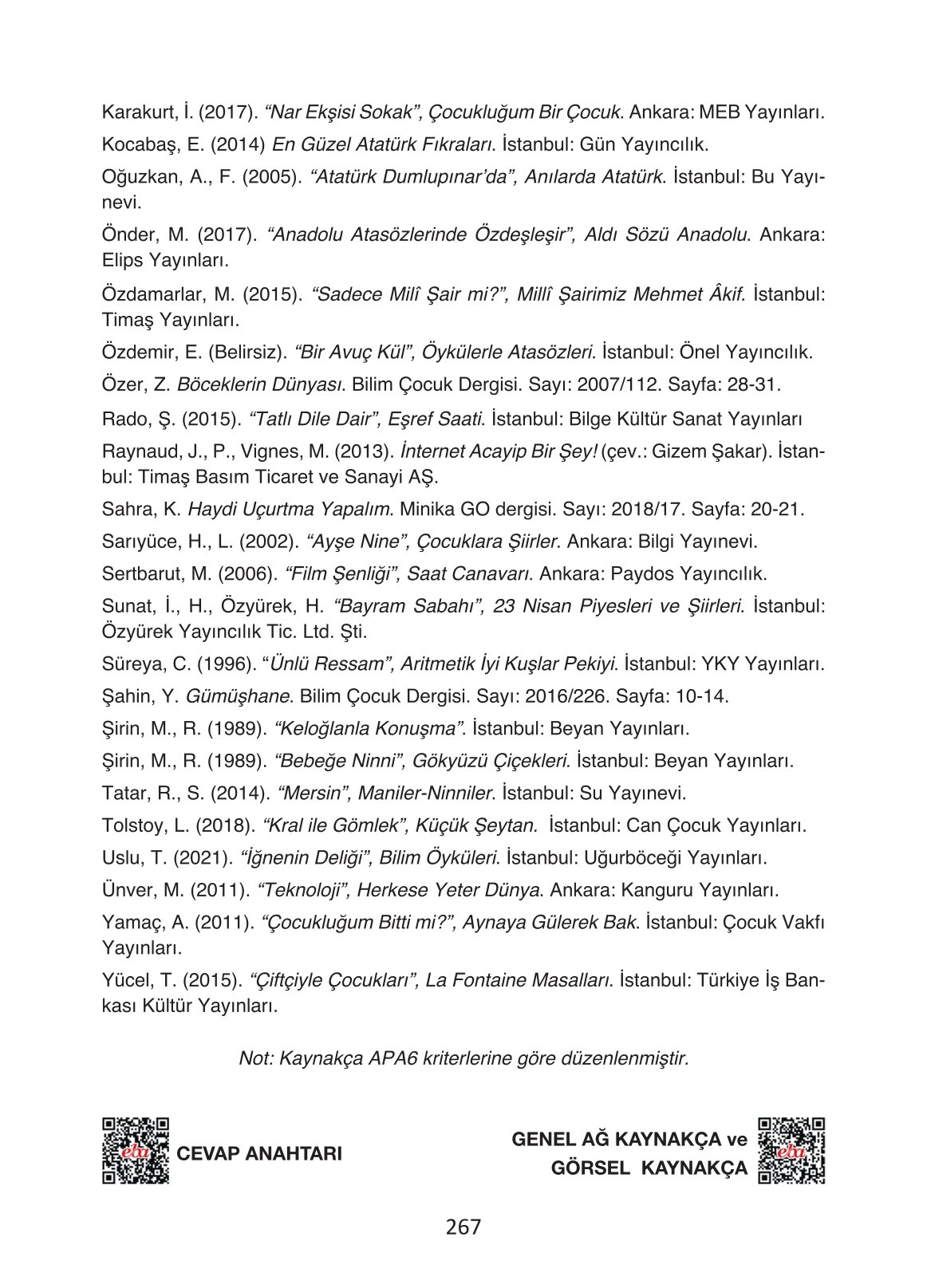 4. Sınıf Ada Yayıncılık Türkçe Ders Kitabı Sayfa 267 Cevapları