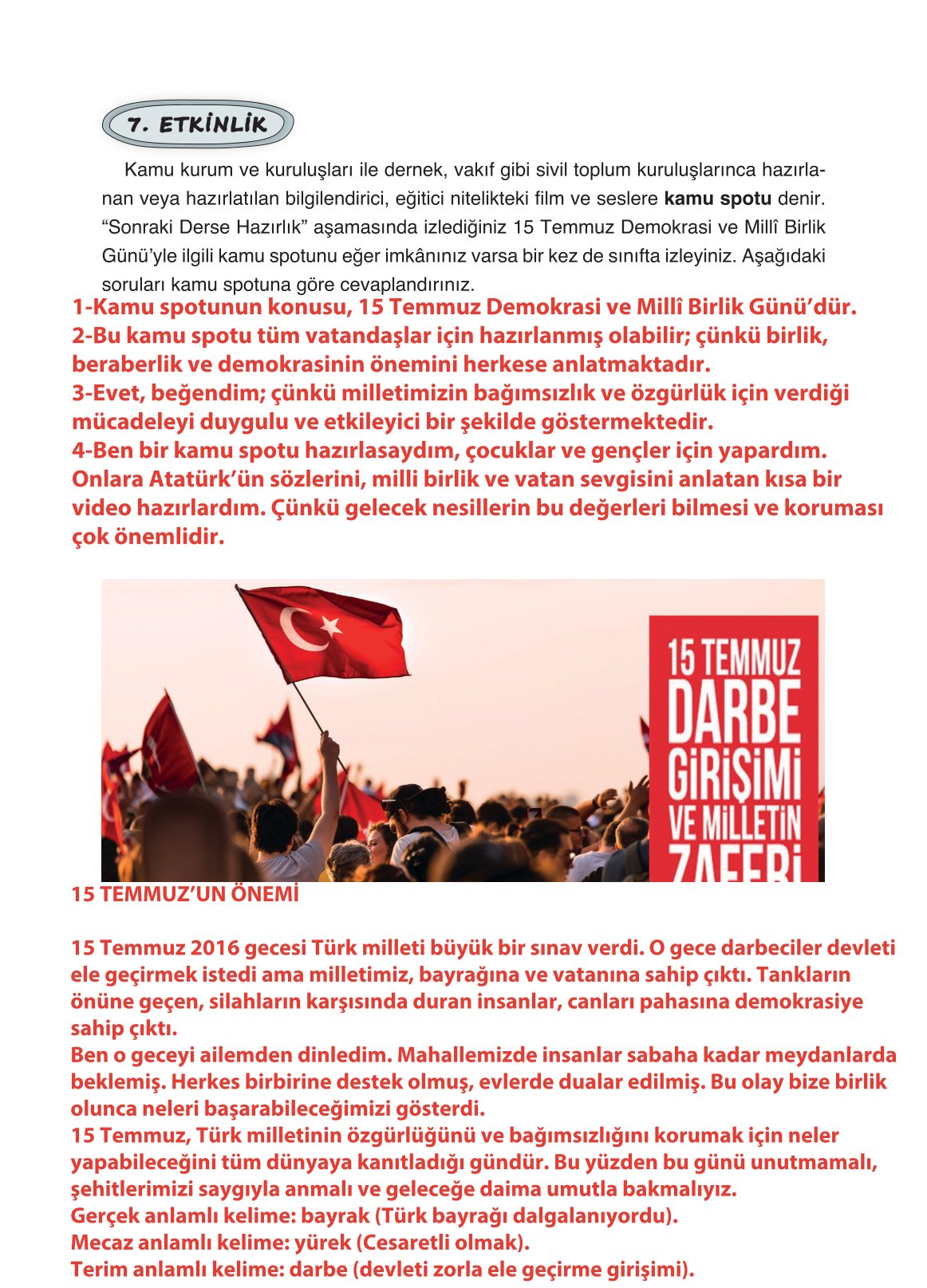 4. Sınıf Ada Yayıncılık Türkçe Ders Kitabı Sayfa 71 Cevapları