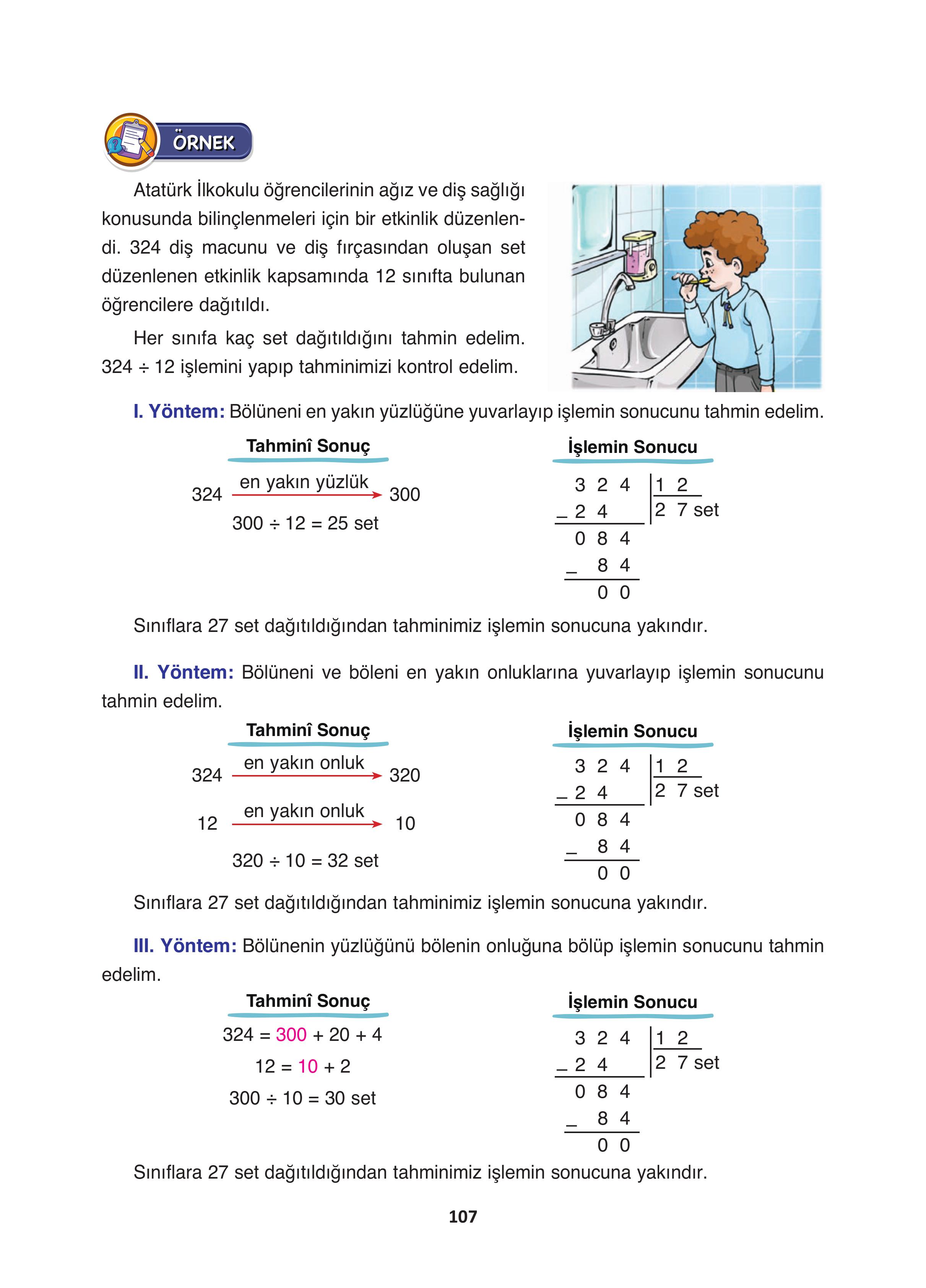 4. Sınıf Fersa Yayınları Matematik Ders Kitabı Sayfa 107 Cevapları