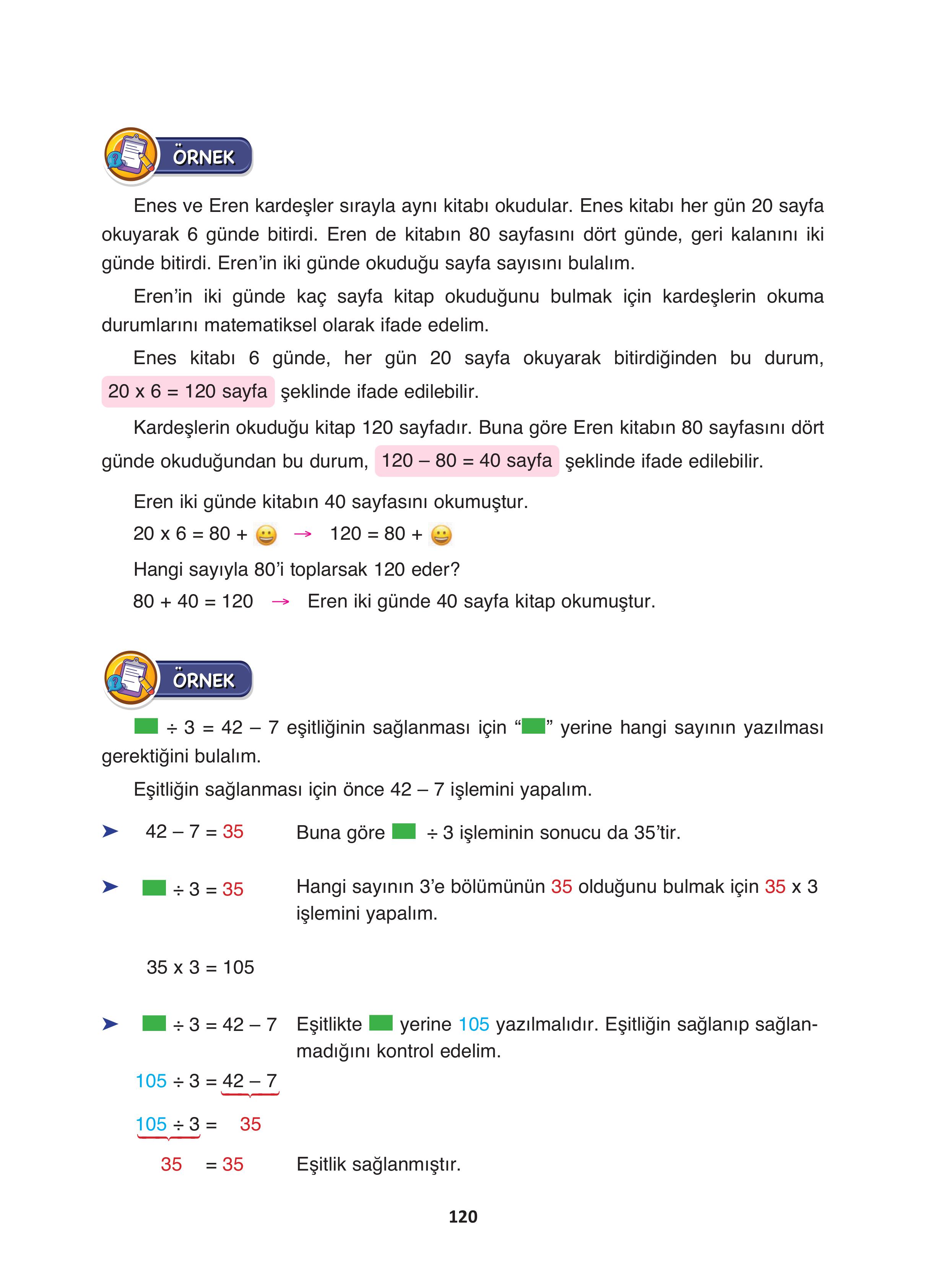 4. Sınıf Fersa Yayınları Matematik Ders Kitabı Sayfa 120 Cevapları
