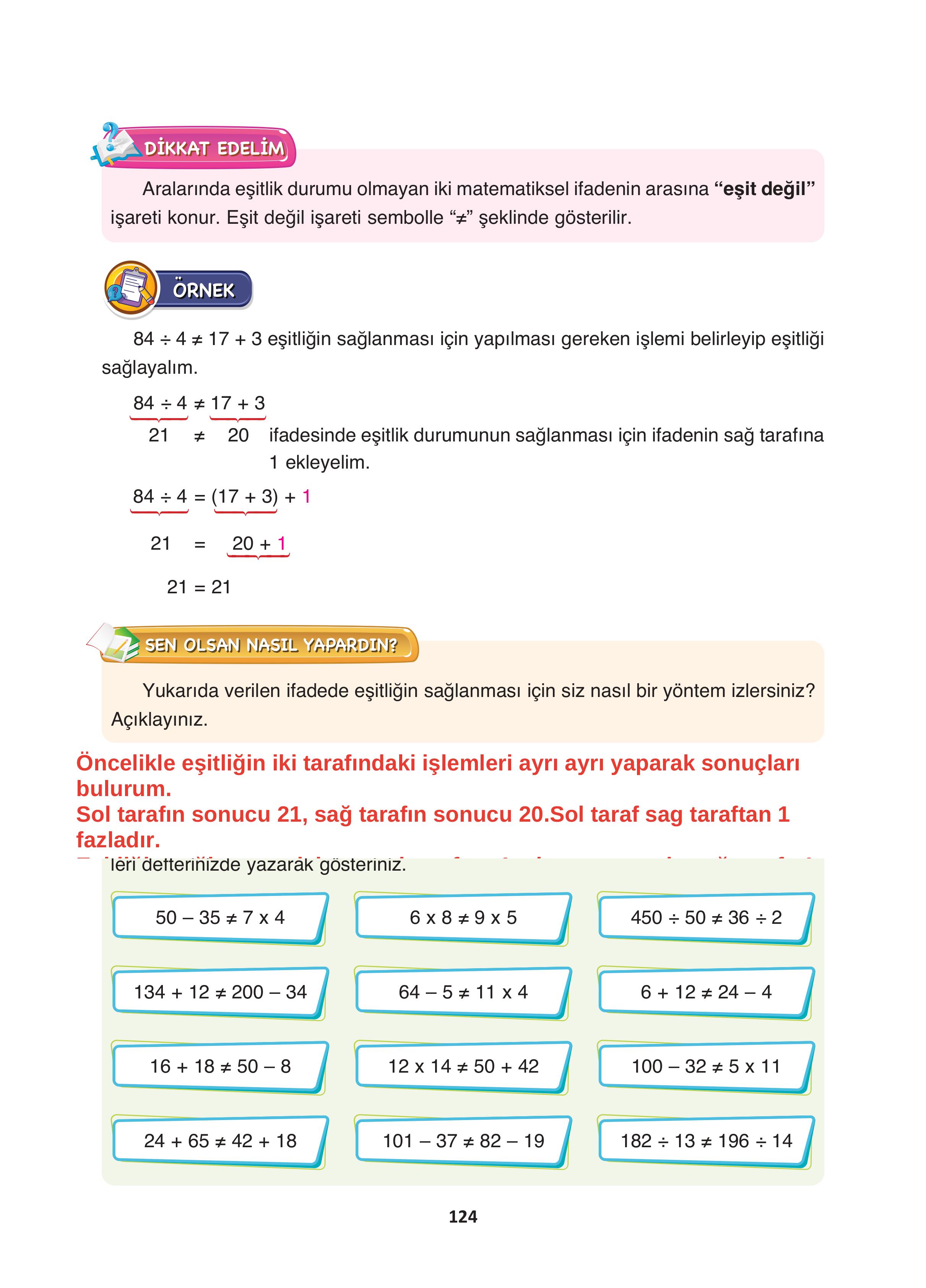 4. Sınıf Fersa Yayınları Matematik Ders Kitabı Sayfa 124 Cevapları 4. Sınıf Fersa Yayınları Matematik Ders Kitabı Sayfa 124 Cevapları
