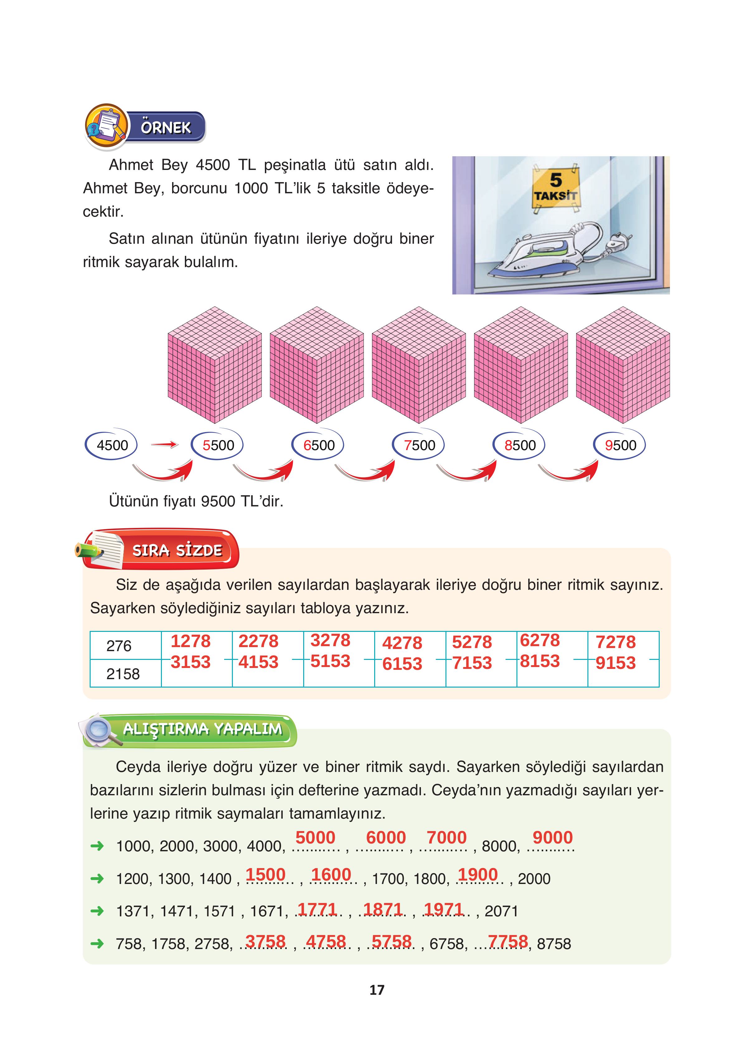 4. Sınıf Fersa Yayınları Matematik Ders Kitabı Sayfa 17 Cevapları
