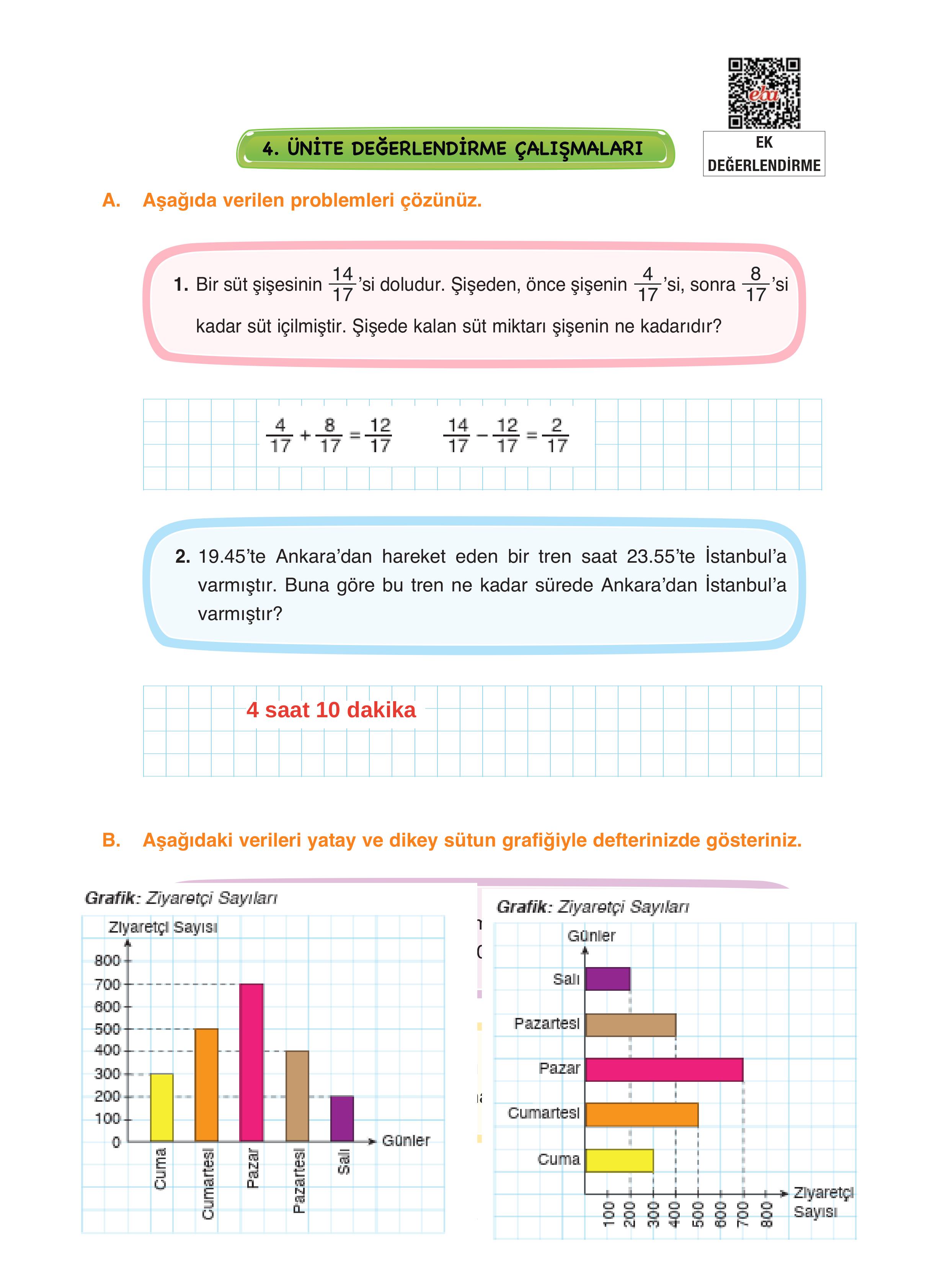 4. Sınıf Fersa Yayınları Matematik Ders Kitabı Sayfa 183 Cevapları 4. Sınıf Fersa Yayınları Matematik Ders Kitabı Sayfa 183 Cevapları