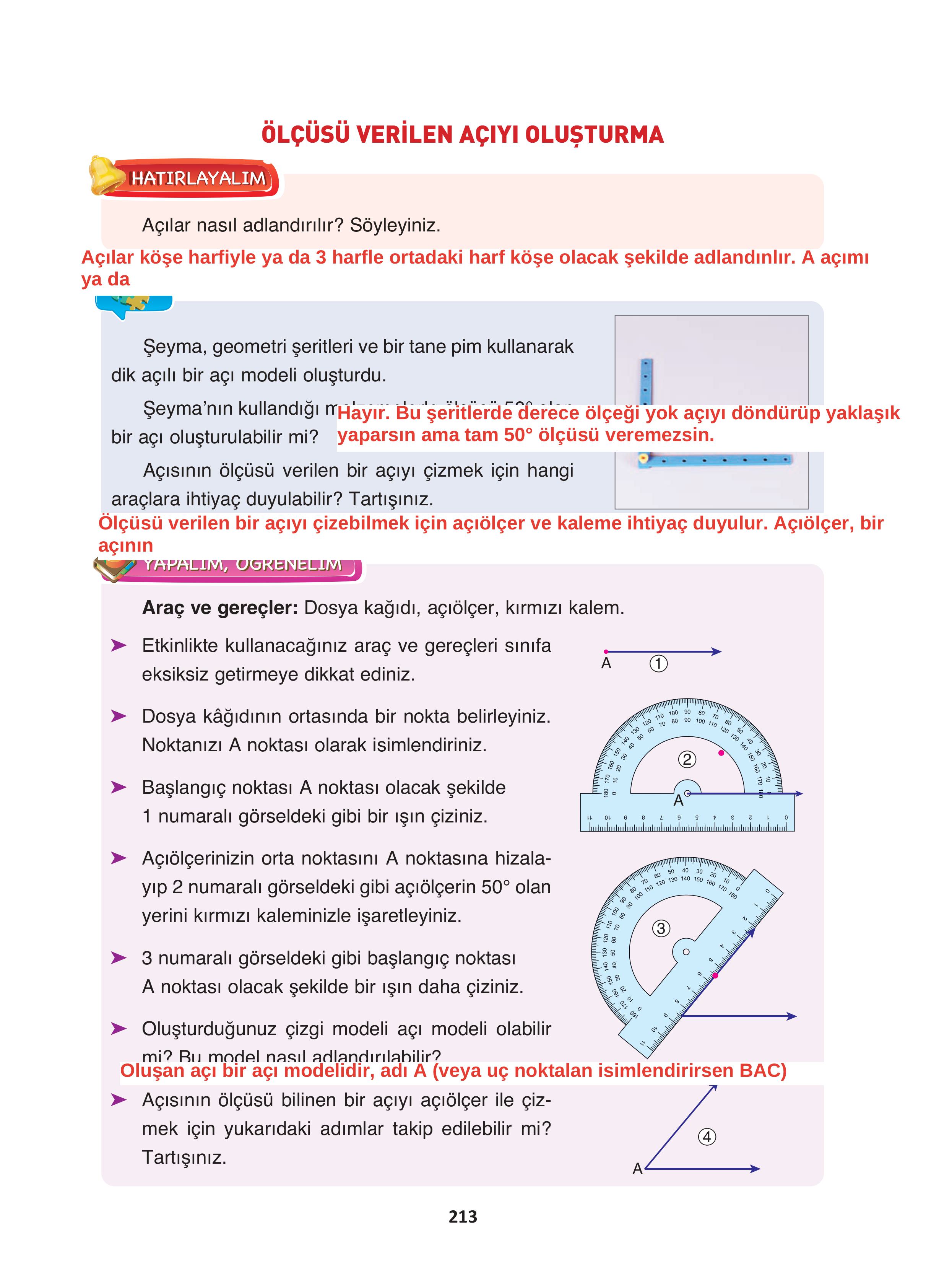 4. Sınıf Fersa Yayınları Matematik Ders Kitabı Sayfa 213 Cevapları