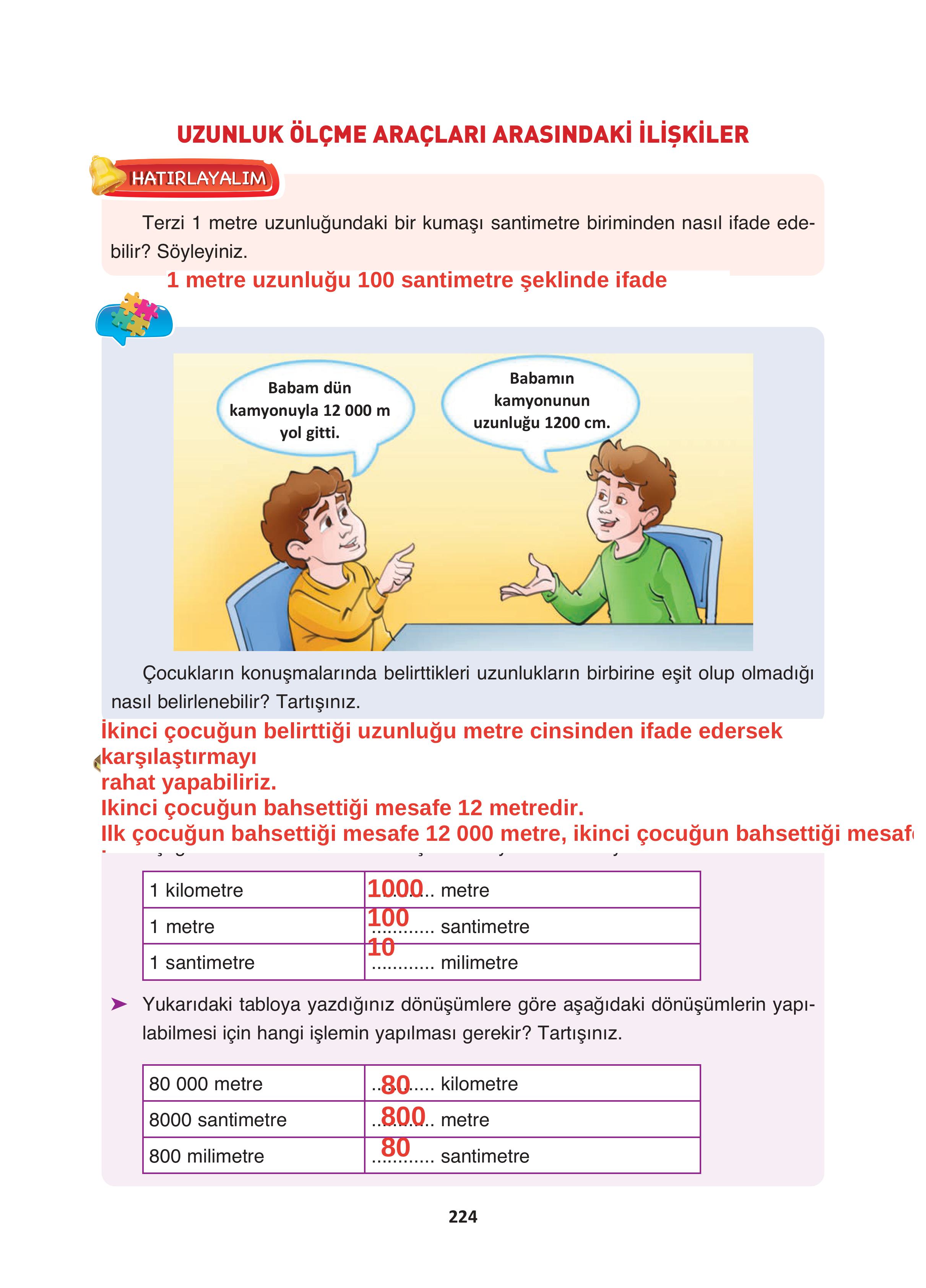 4. Sınıf Fersa Yayınları Matematik Ders Kitabı Sayfa 224 Cevapları 4. Sınıf Fersa Yayınları Matematik Ders Kitabı Sayfa 224 Cevapları