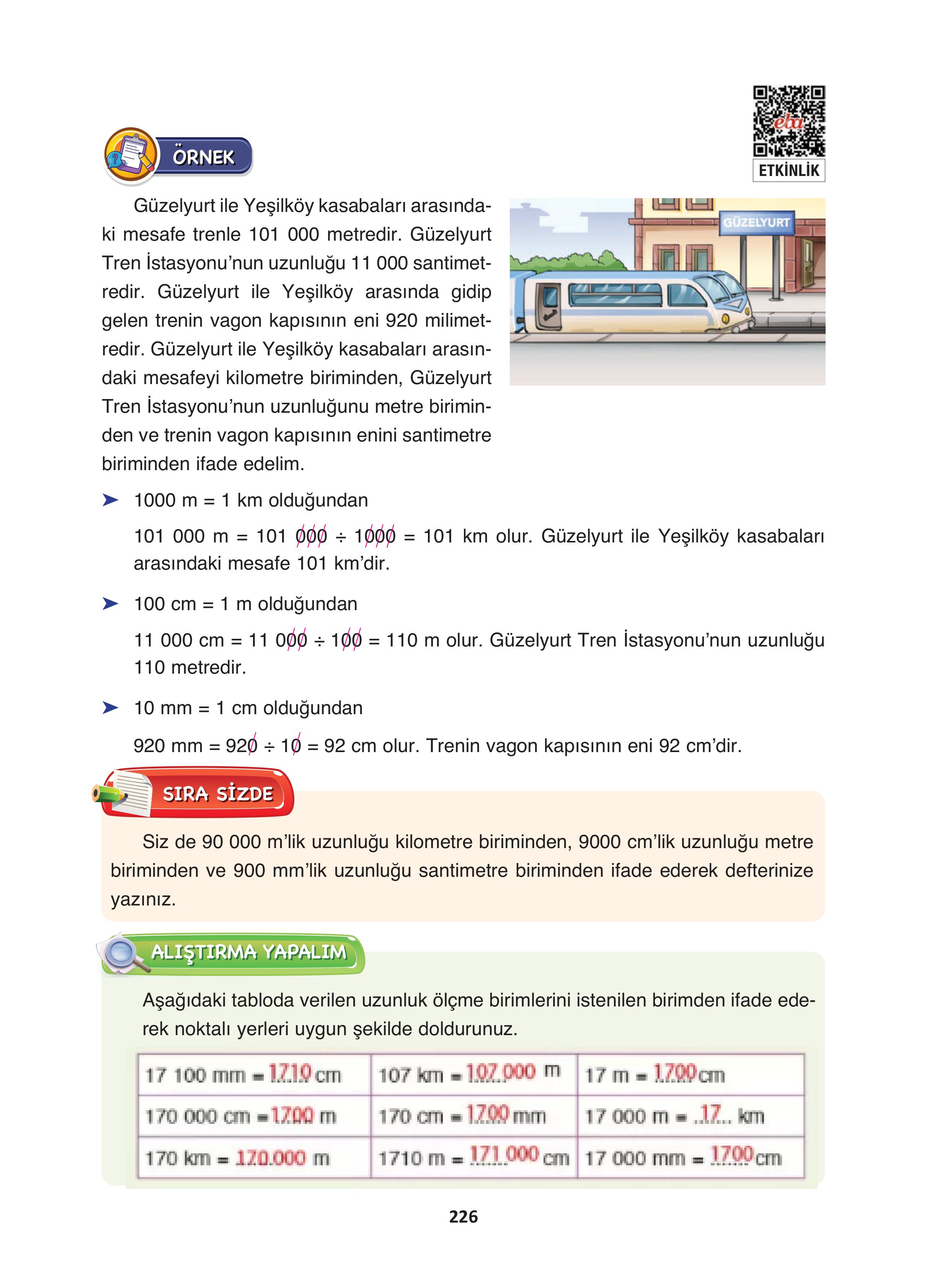 4. Sınıf Fersa Yayınları Matematik Ders Kitabı Sayfa 226 Cevapları 4. Sınıf Fersa Yayınları Matematik Ders Kitabı Sayfa 226 Cevapları