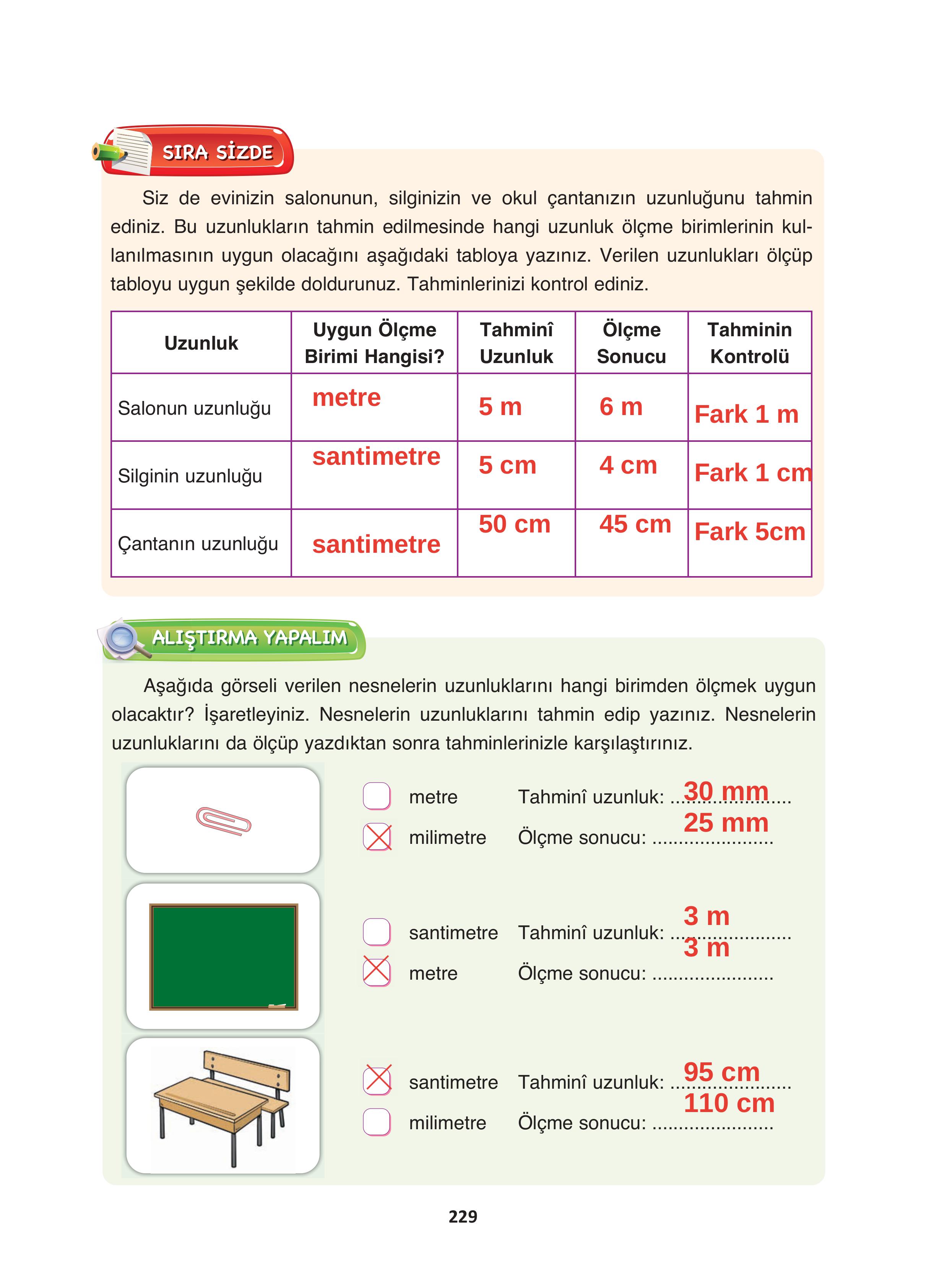 4. Sınıf Fersa Yayınları Matematik Ders Kitabı Sayfa 229 Cevapları