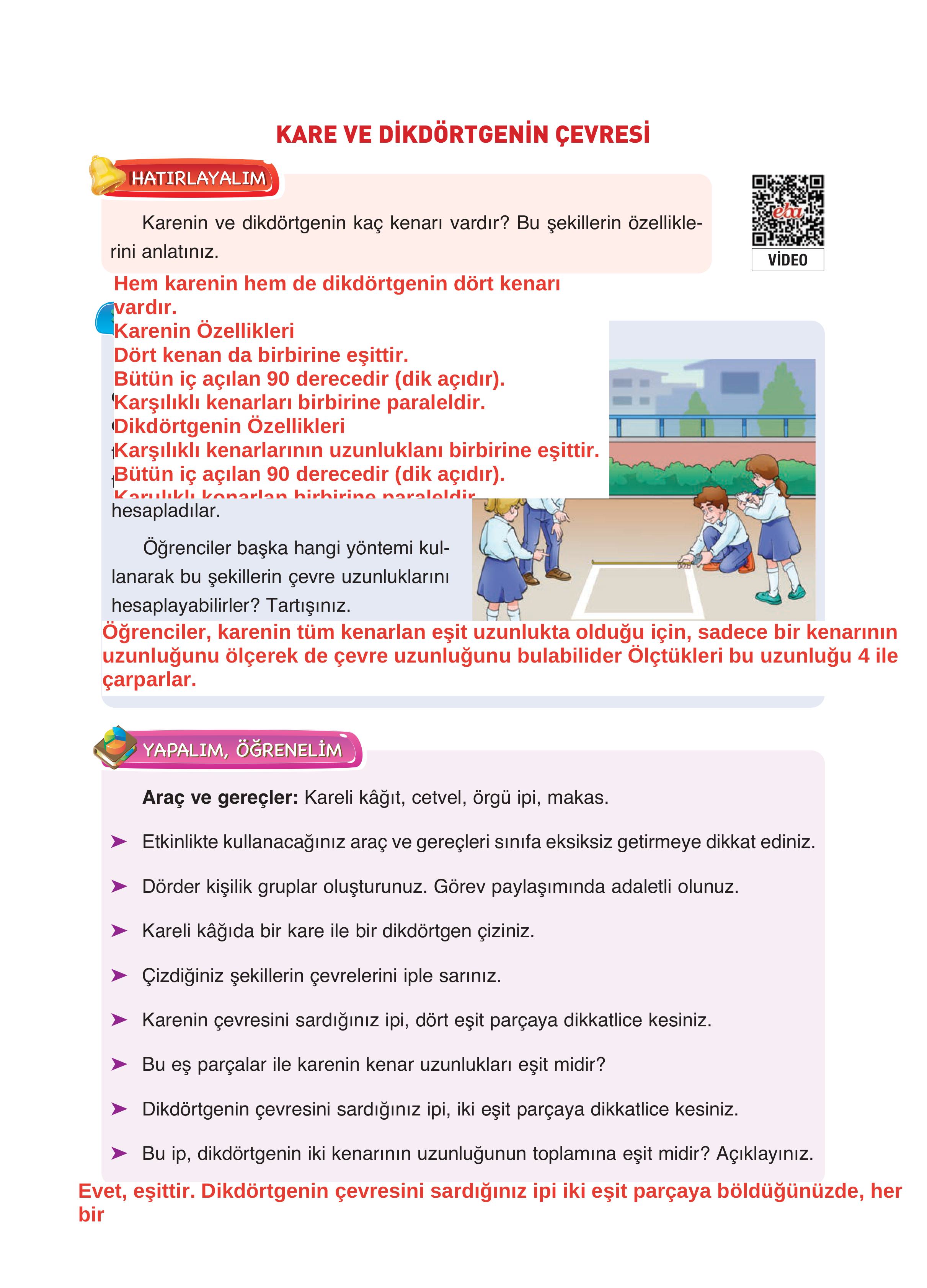 4. Sınıf Fersa Yayınları Matematik Ders Kitabı Sayfa 238 Cevapları