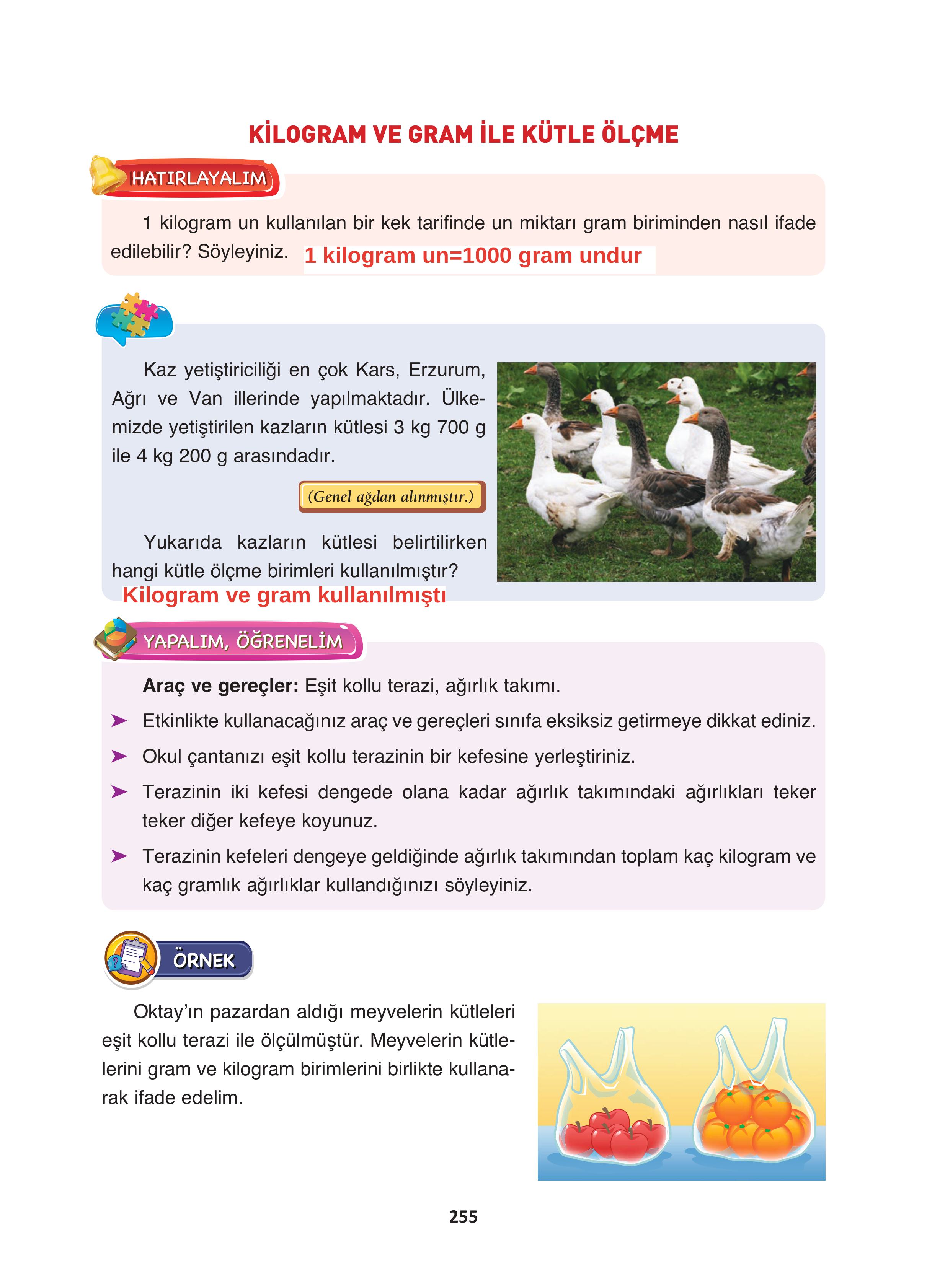 4. Sınıf Fersa Yayınları Matematik Ders Kitabı Sayfa 255 Cevapları