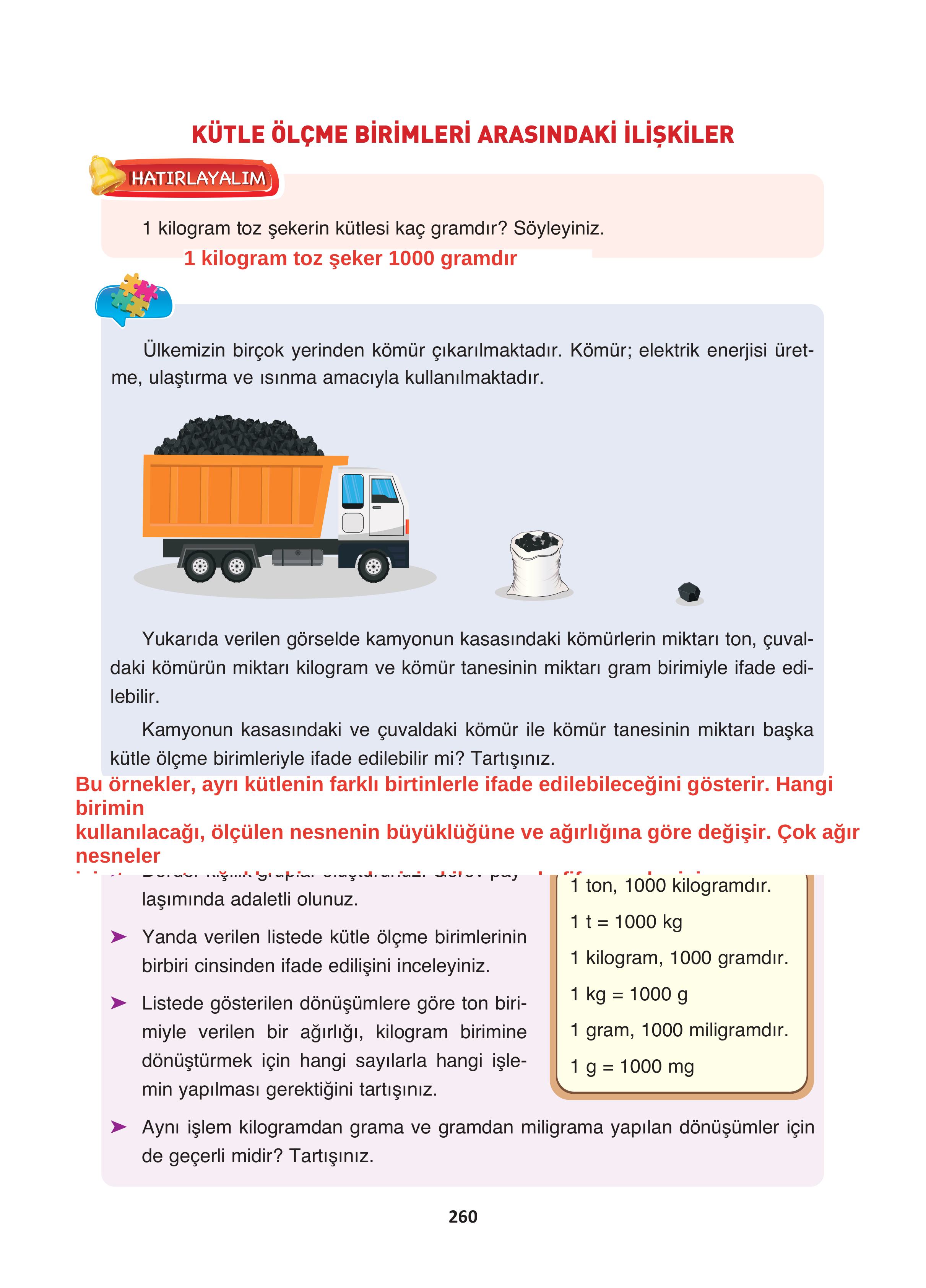4. Sınıf Fersa Yayınları Matematik Ders Kitabı Sayfa 260 Cevapları