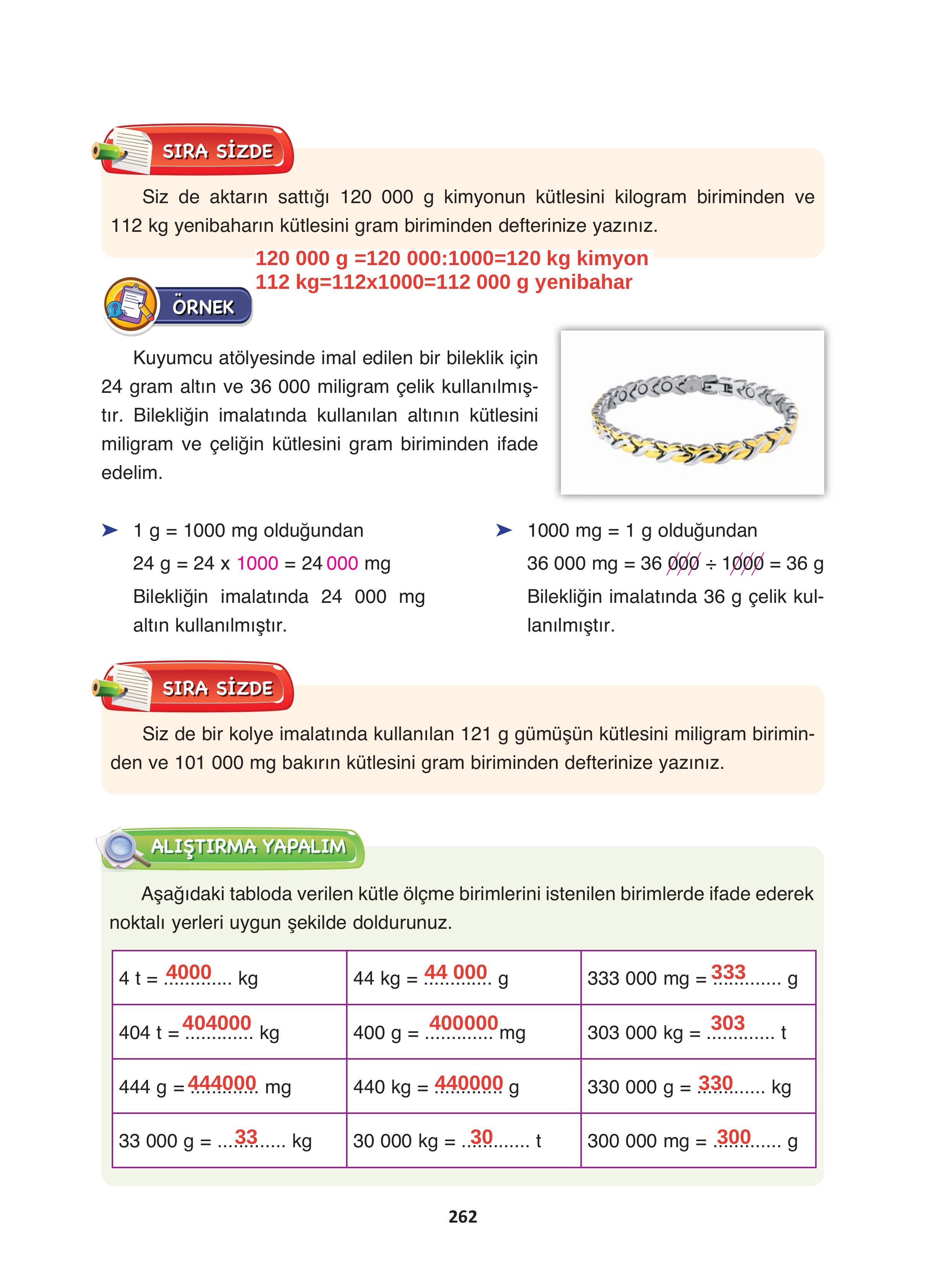 4. Sınıf Fersa Yayınları Matematik Ders Kitabı Sayfa 262 Cevapları 4. Sınıf Fersa Yayınları Matematik Ders Kitabı Sayfa 262 Cevapları