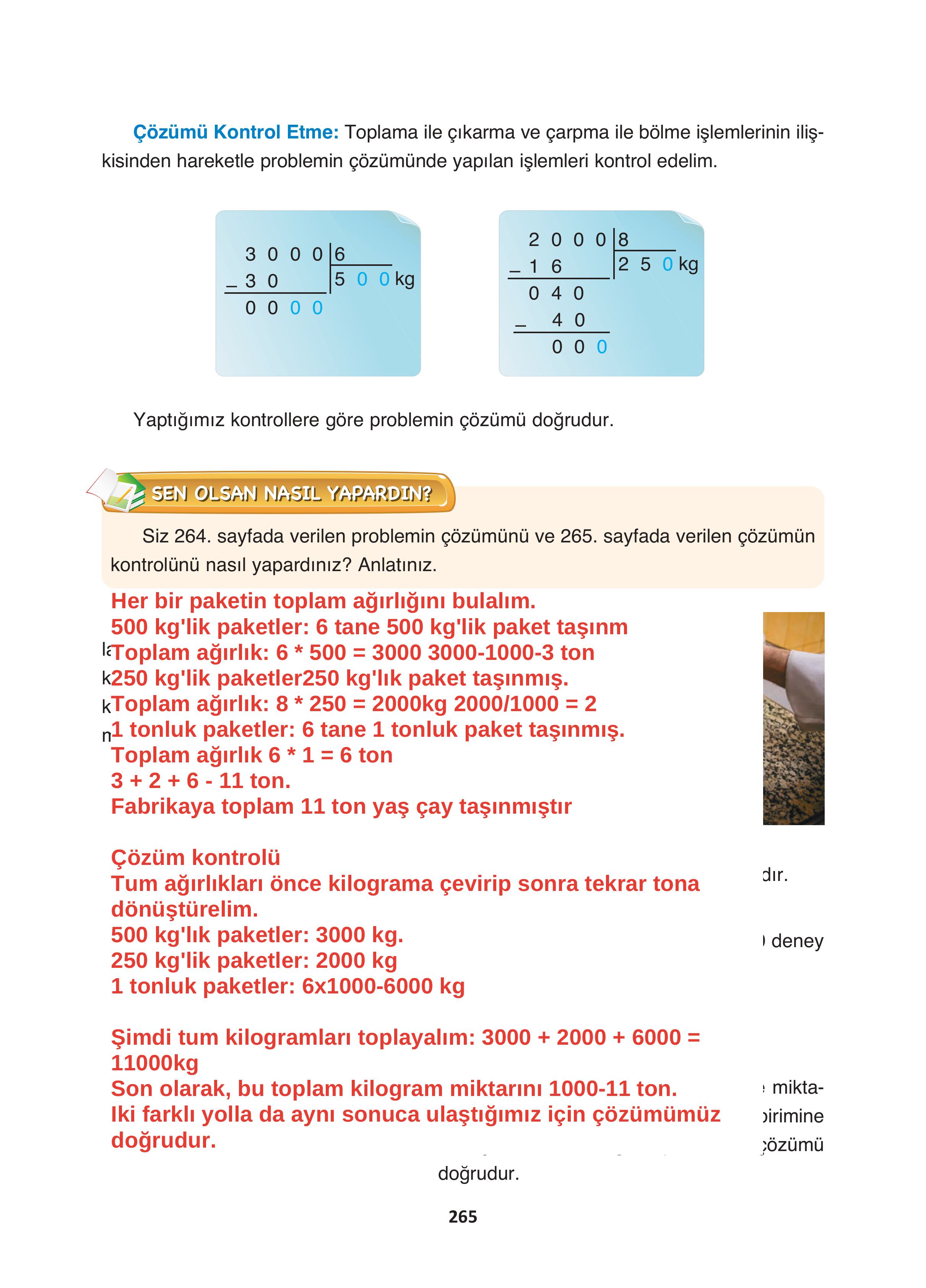 4. Sınıf Fersa Yayınları Matematik Ders Kitabı Sayfa 265 Cevapları