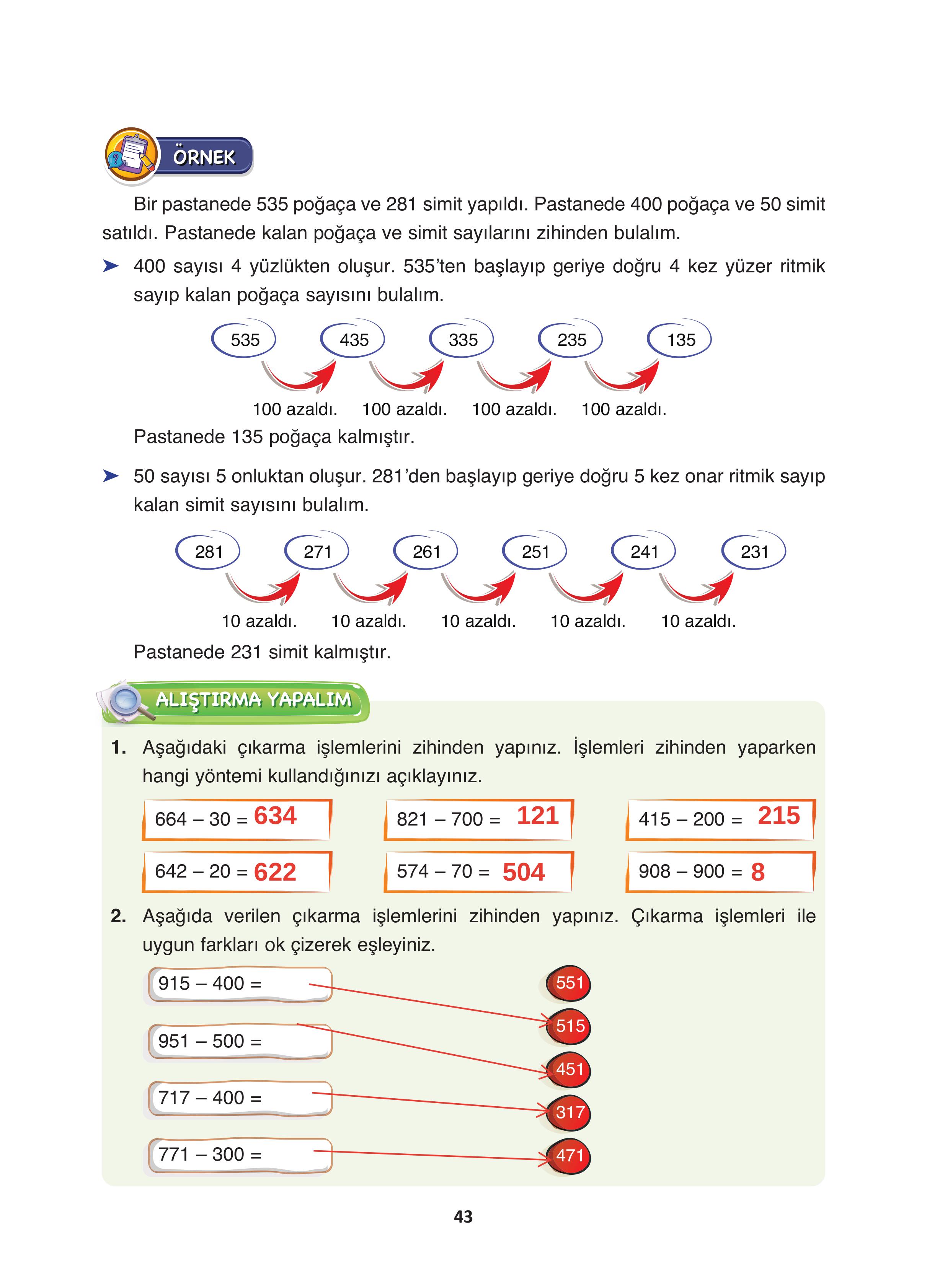 4. Sınıf Fersa Yayınları Matematik Ders Kitabı Sayfa 43 Cevapları 4. Sınıf Fersa Yayınları Matematik Ders Kitabı Sayfa 43 Cevapları