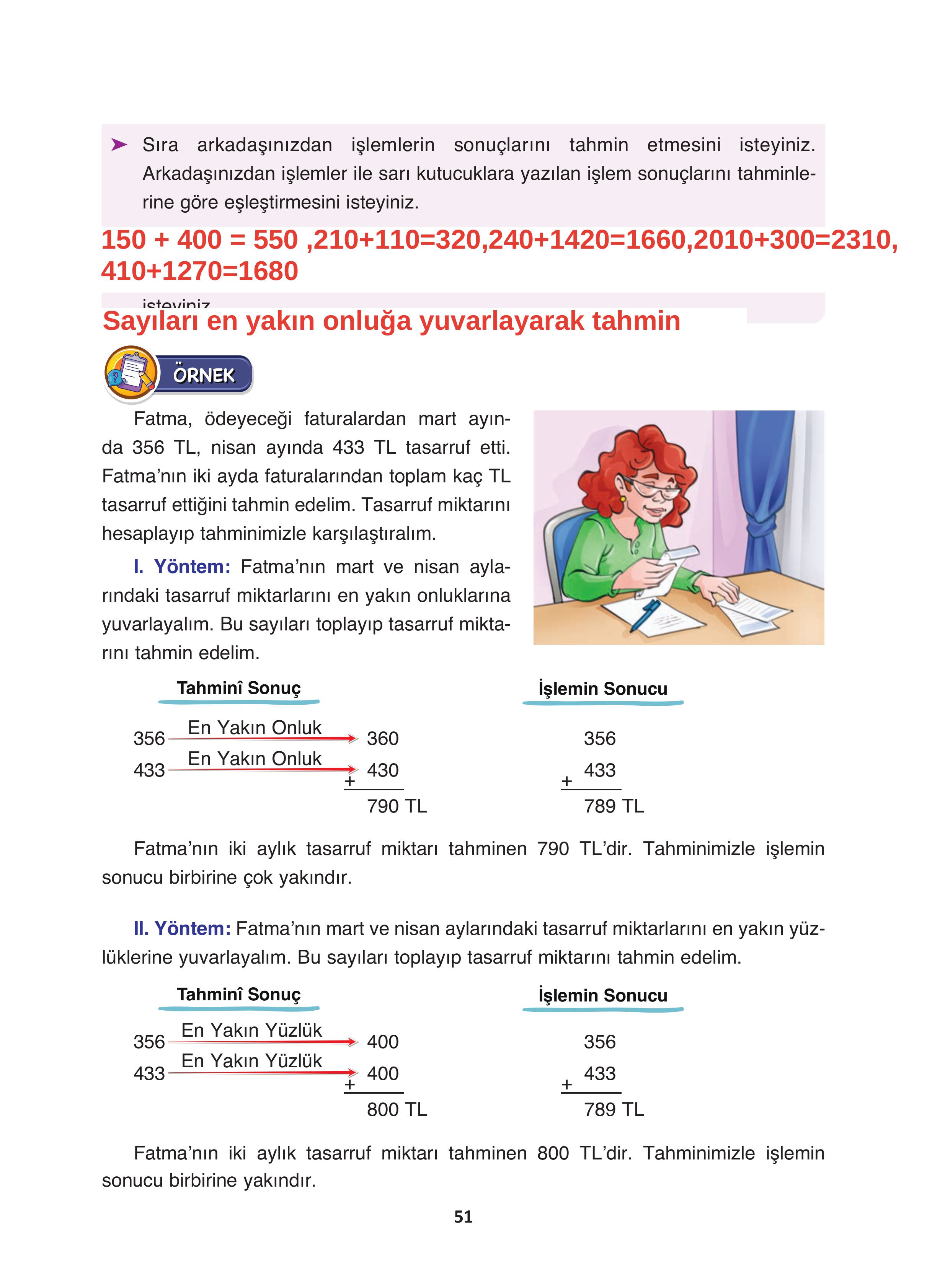 4. Sınıf Fersa Yayınları Matematik Ders Kitabı Sayfa 51 Cevapları