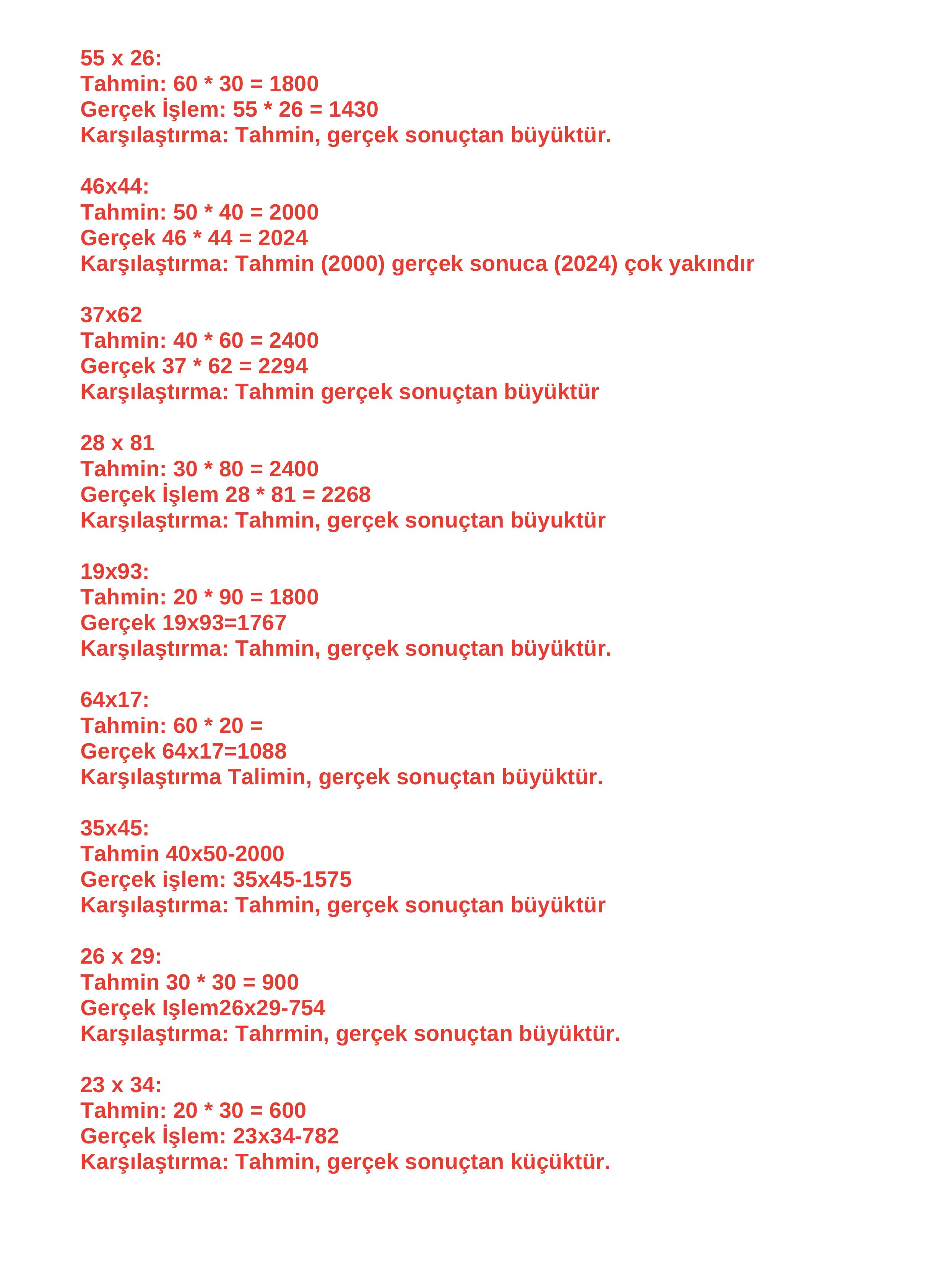 4. Sınıf Fersa Yayınları Matematik Ders Kitabı Sayfa 91 Cevapları