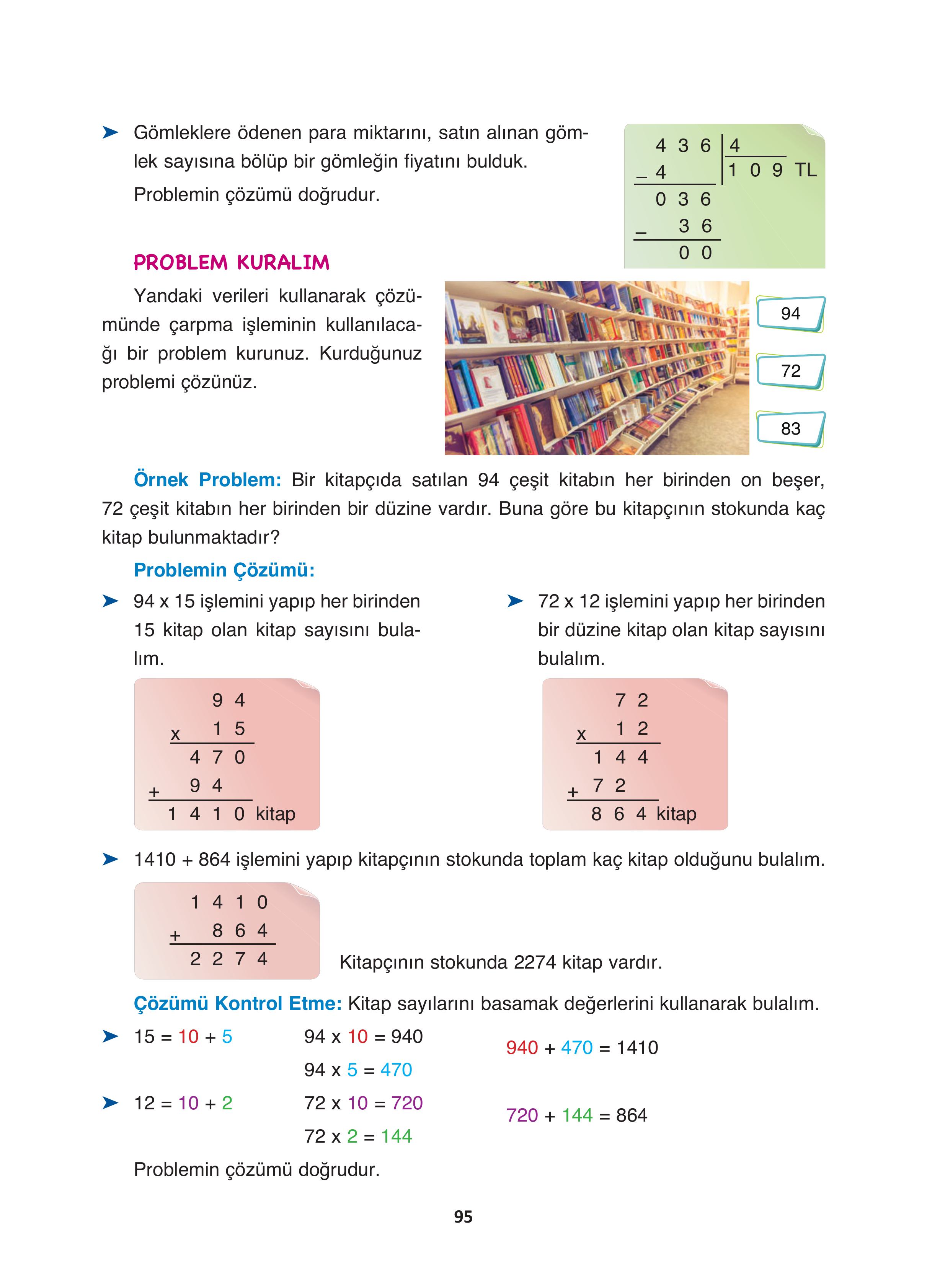 4. Sınıf Fersa Yayınları Matematik Ders Kitabı Sayfa 95 Cevapları 4. Sınıf Fersa Yayınları Matematik Ders Kitabı Sayfa 95 Cevapları