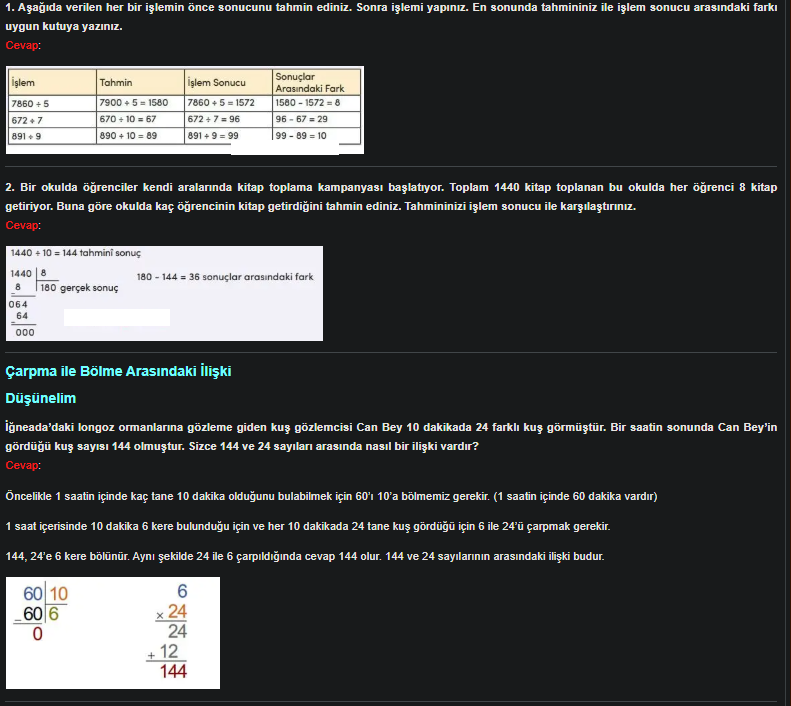 4. Sınıf Meb Yayınları Matematik Ders Kitabı Sayfa 103 Cevapları 4. Sınıf Meb Yayınları Matematik Ders Kitabı Sayfa 103 Cevapları