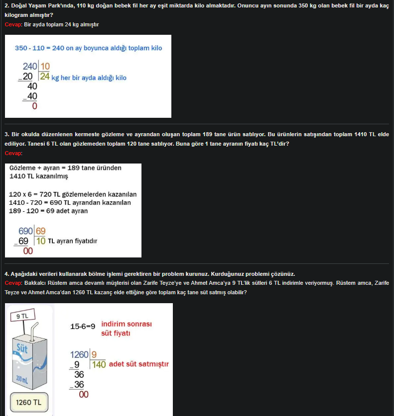 4. Sınıf Meb Yayınları Matematik Ders Kitabı Sayfa 110 Cevapları