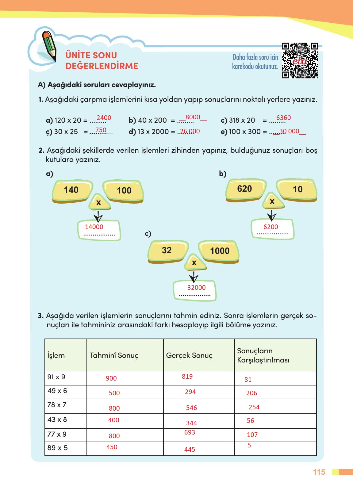 4. Sınıf Meb Yayınları Matematik Ders Kitabı Sayfa 116 Cevapları 4. Sınıf Meb Yayınları Matematik Ders Kitabı Sayfa 116 Cevapları