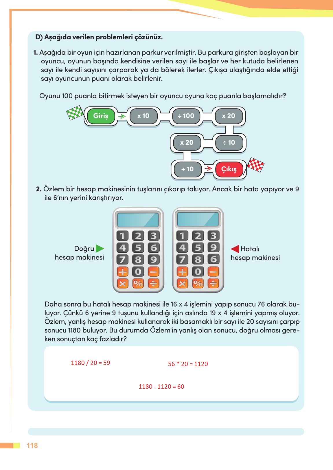 4. Sınıf Meb Yayınları Matematik Ders Kitabı Sayfa 119 Cevapları 4. Sınıf Meb Yayınları Matematik Ders Kitabı Sayfa 119 Cevapları
