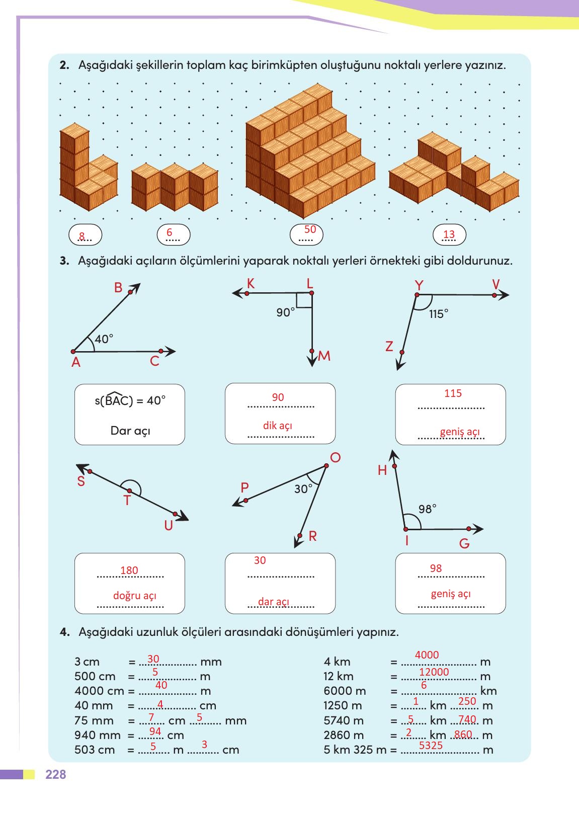 4. Sınıf Meb Yayınları Matematik Ders Kitabı Sayfa 229 Cevapları