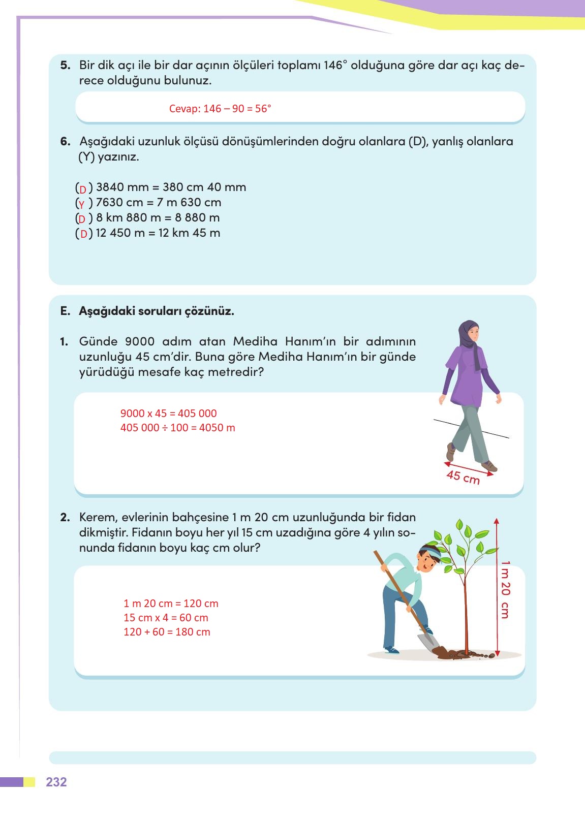 4. Sınıf Meb Yayınları Matematik Ders Kitabı Sayfa 233 Cevapları