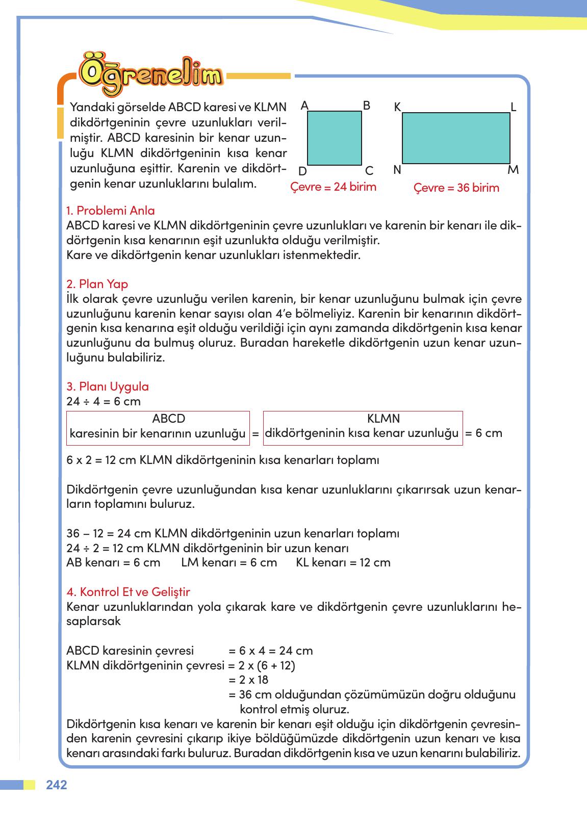 4. Sınıf Meb Yayınları Matematik Ders Kitabı Sayfa 243 Cevapları