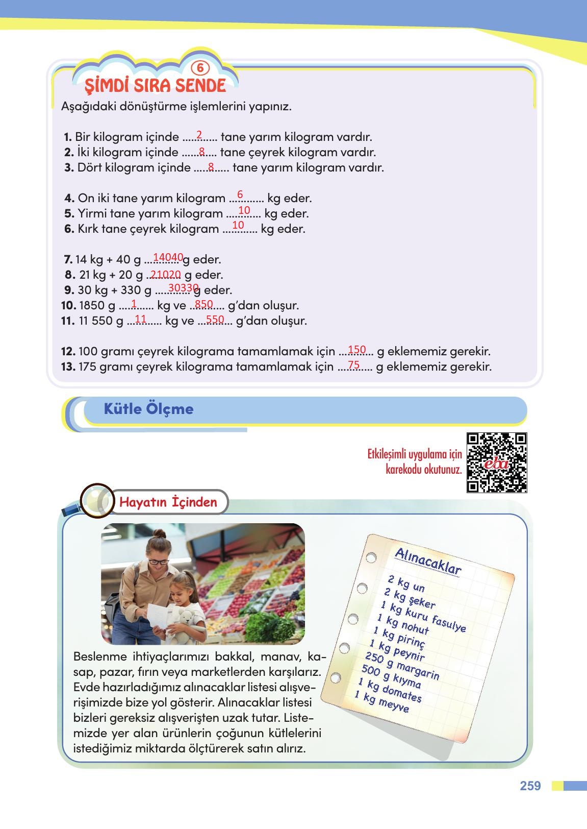 4. Sınıf Meb Yayınları Matematik Ders Kitabı Sayfa 260 Cevapları