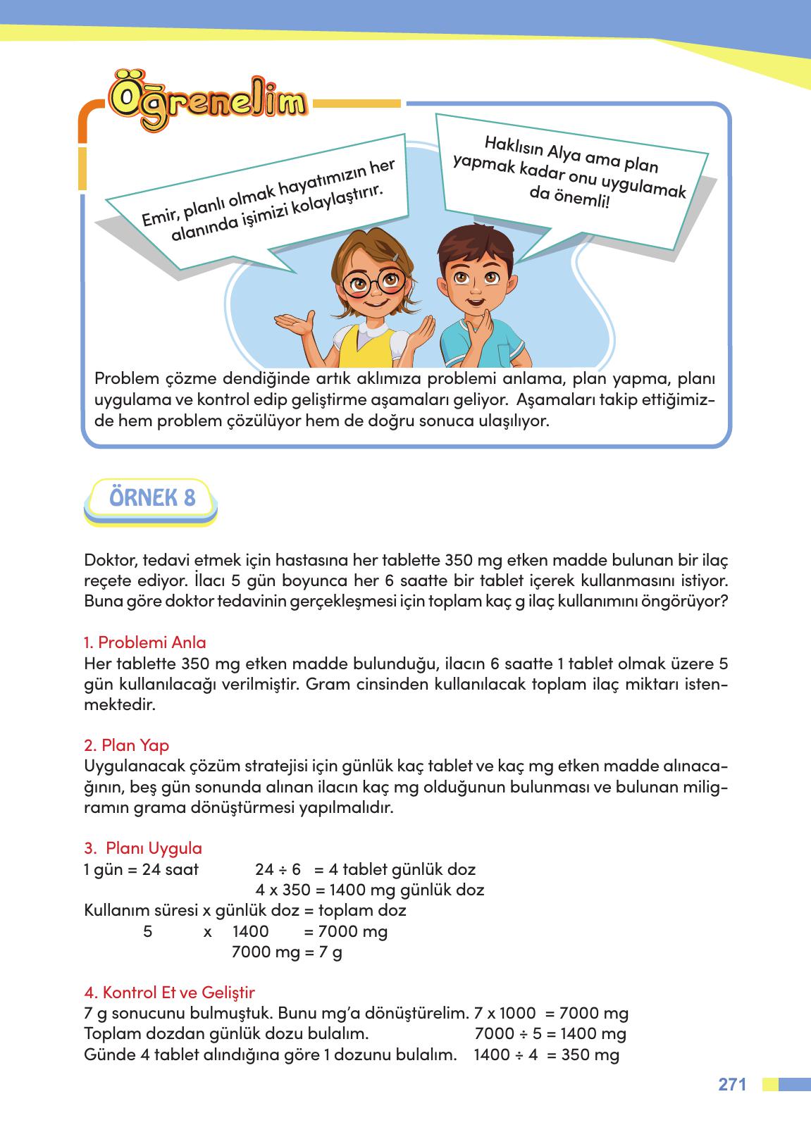 4. Sınıf Meb Yayınları Matematik Ders Kitabı Sayfa 272 Cevapları