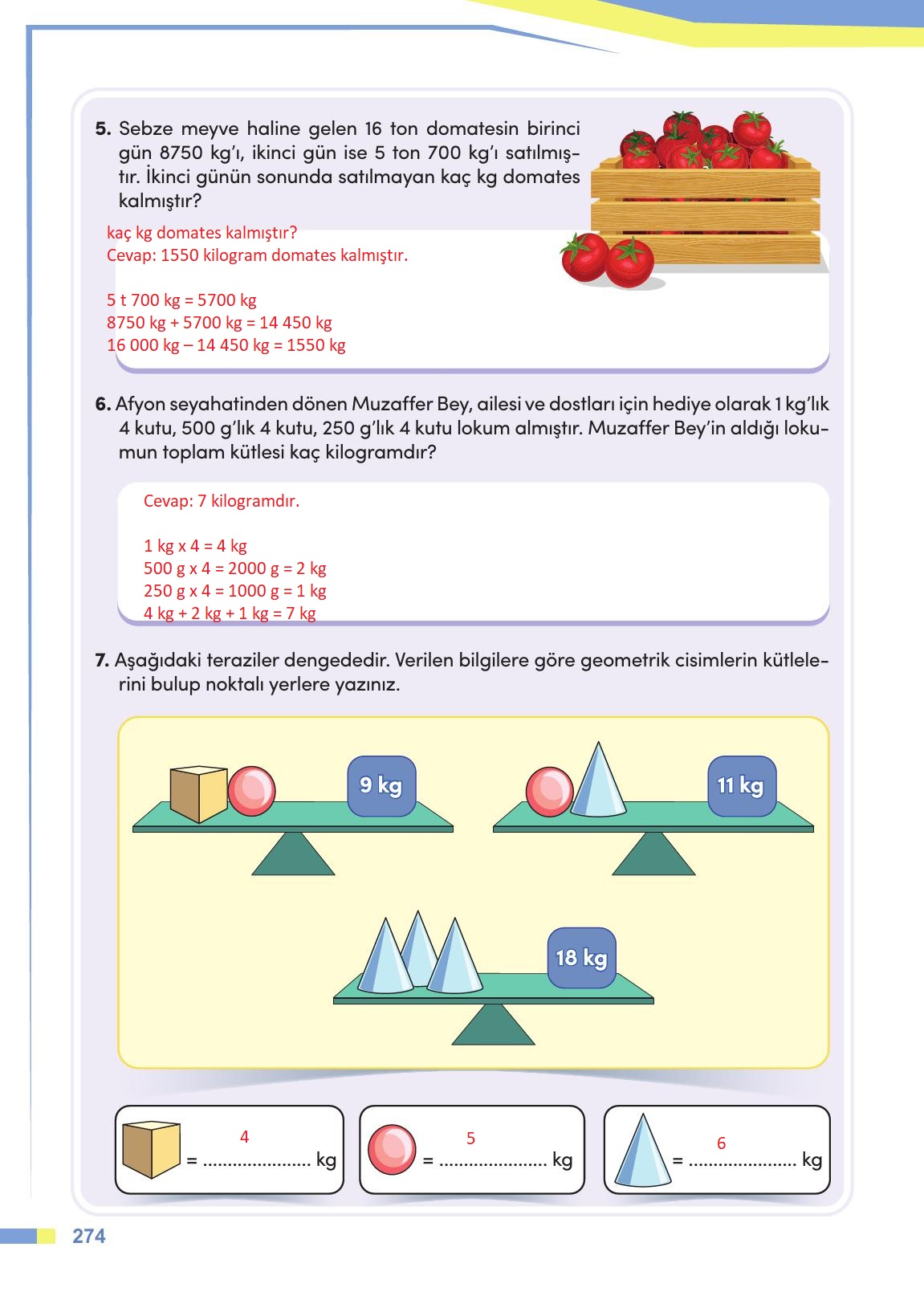 4. Sınıf Meb Yayınları Matematik Ders Kitabı Sayfa 275 Cevapları