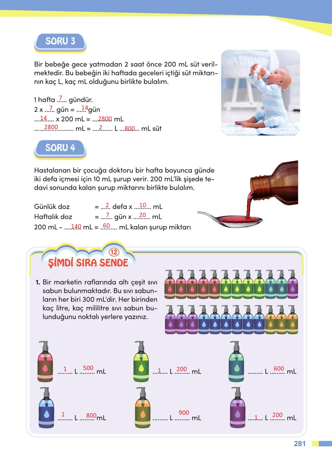 4. Sınıf Meb Yayınları Matematik Ders Kitabı Sayfa 282 Cevapları