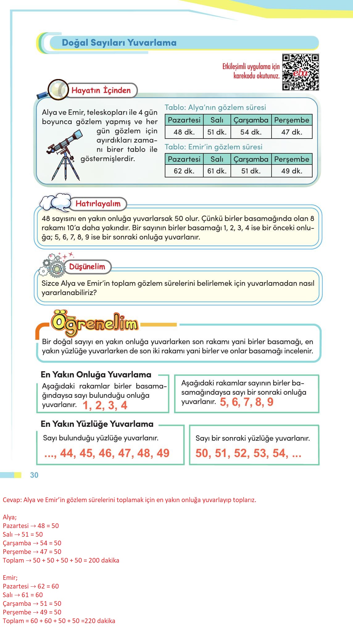 4. Sınıf Meb Yayınları Matematik Ders Kitabı Sayfa 31 Cevapları