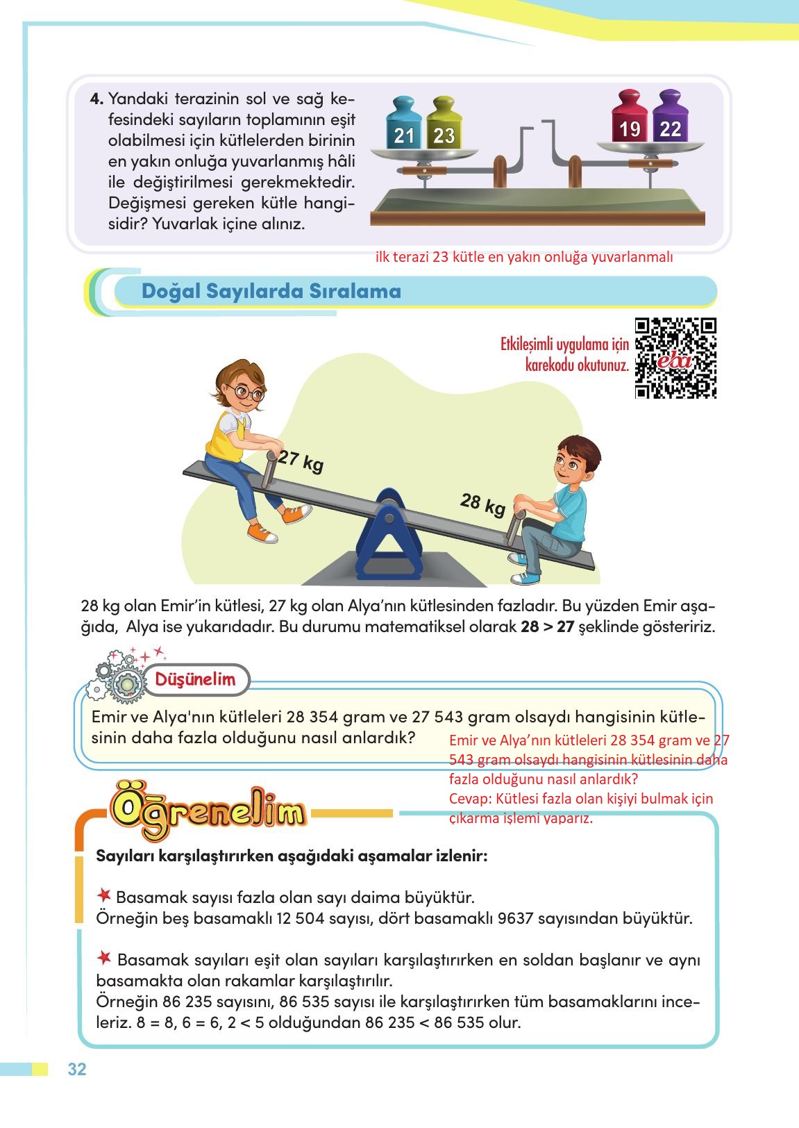 4. Sınıf Meb Yayınları Matematik Ders Kitabı Sayfa 33 Cevapları