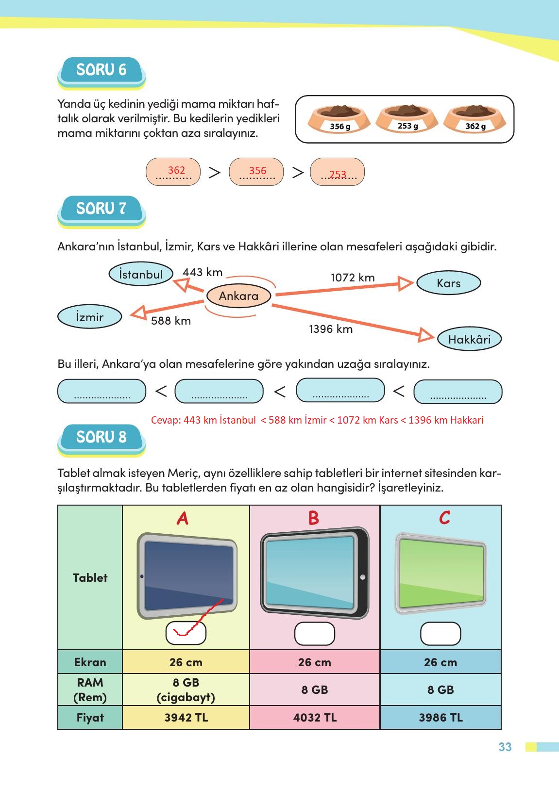 4. Sınıf Meb Yayınları Matematik Ders Kitabı Sayfa 34 Cevapları