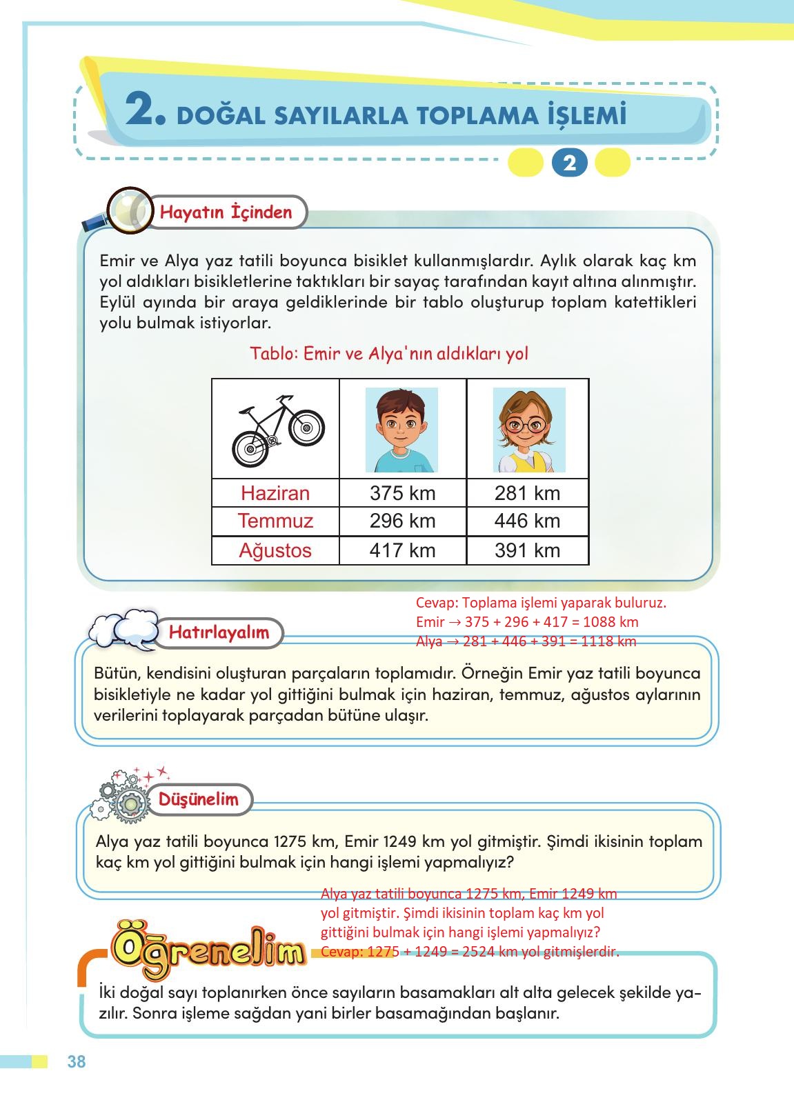 4. Sınıf Meb Yayınları Matematik Ders Kitabı Sayfa 39 Cevapları