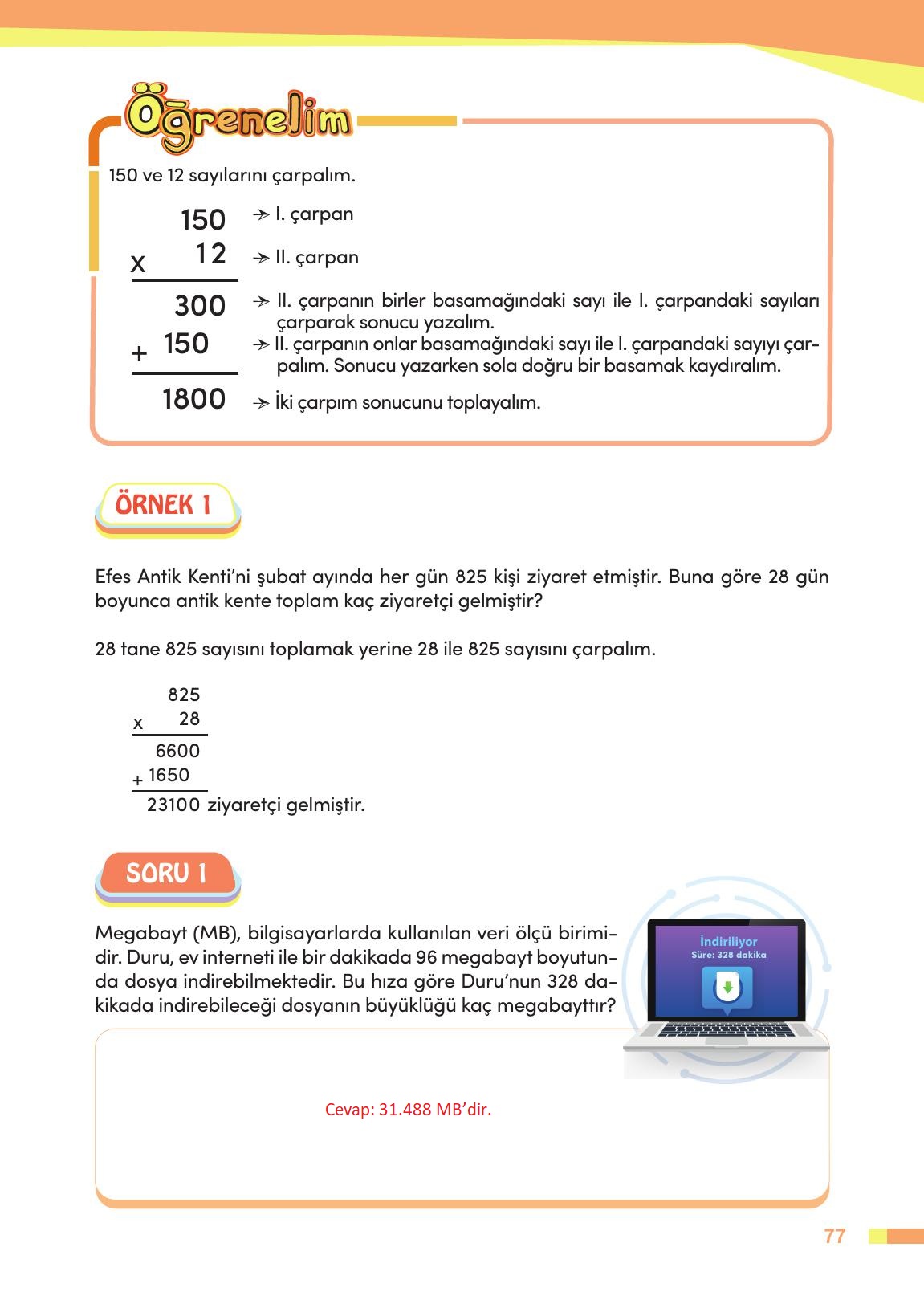 4. Sınıf Meb Yayınları Matematik Ders Kitabı Sayfa 78 Cevapları