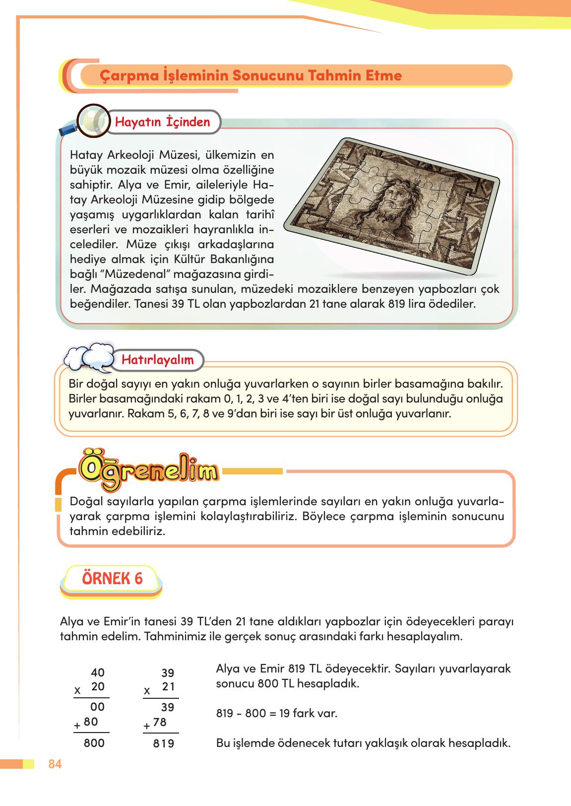 4. Sınıf Meb Yayınları Matematik Ders Kitabı Sayfa 85 Cevapları