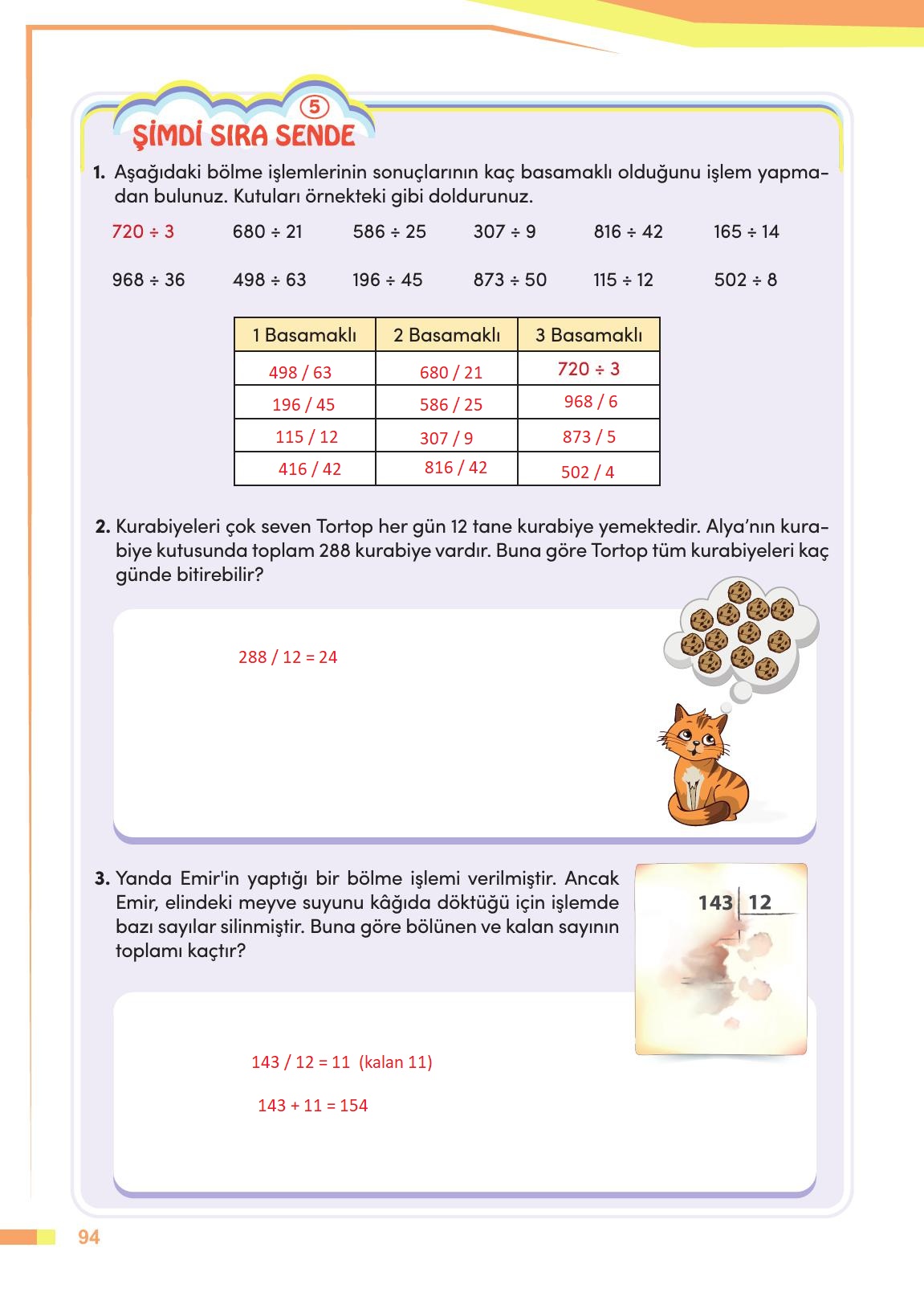 4. Sınıf Meb Yayınları Matematik Ders Kitabı Sayfa 95 Cevapları