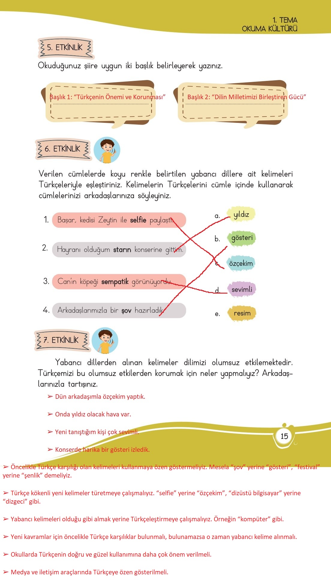 4. Sınıf Meb Yayınları Türkçe Ders Kitabı Sayfa 0015 Cevapları 4. Sınıf Meb Yayınları Türkçe Ders Kitabı Sayfa 0015 Cevapları