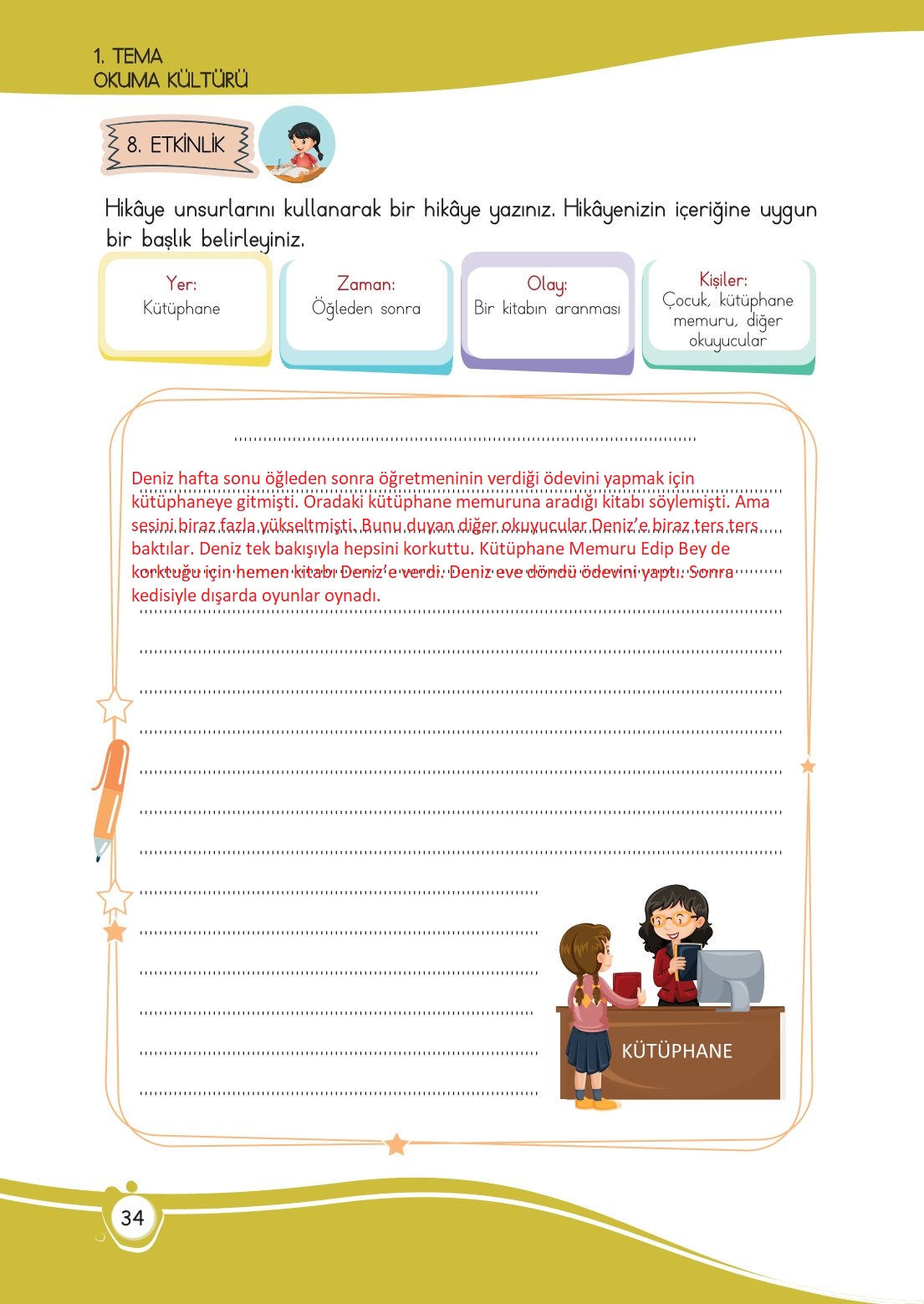 4. Sınıf Meb Yayınları Türkçe Ders Kitabı Sayfa 0034 Cevapları