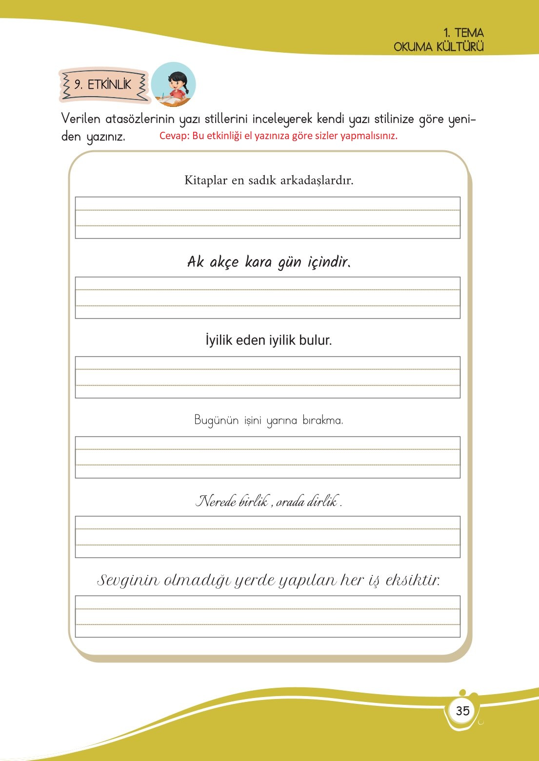 4. Sınıf Meb Yayınları Türkçe Ders Kitabı Sayfa 0035 Cevapları