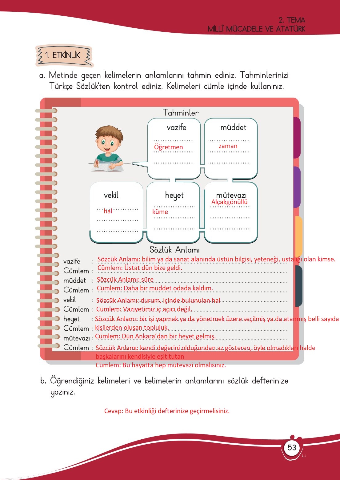 4. Sınıf Meb Yayınları Türkçe Ders Kitabı Sayfa 0053 Cevapları