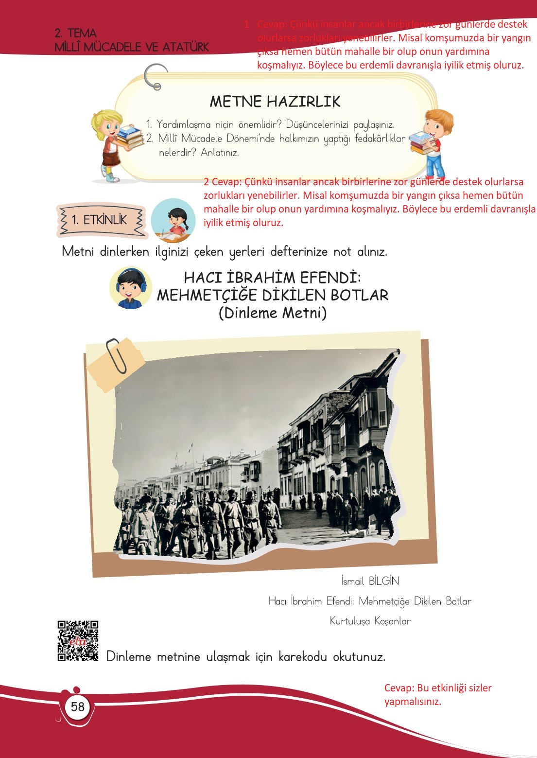 4. Sınıf Meb Yayınları Türkçe Ders Kitabı Sayfa 0058 Cevapları