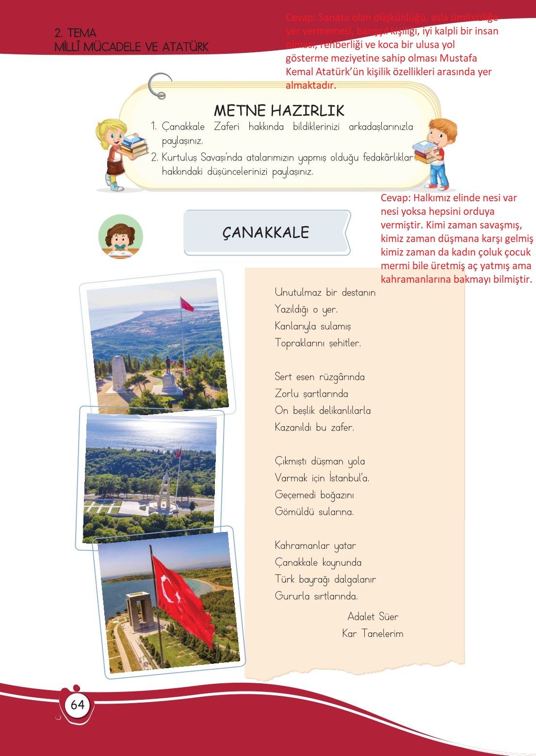 4. Sınıf Meb Yayınları Türkçe Ders Kitabı Sayfa 0064 Cevapları