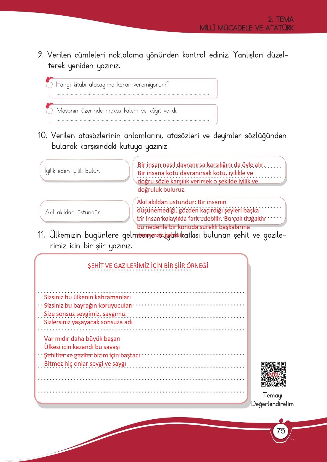 4. Sınıf Meb Yayınları Türkçe Ders Kitabı Sayfa 0075 Cevapları