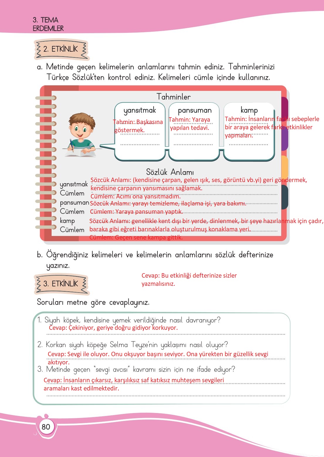 4. Sınıf Meb Yayınları Türkçe Ders Kitabı Sayfa 0080 Cevapları