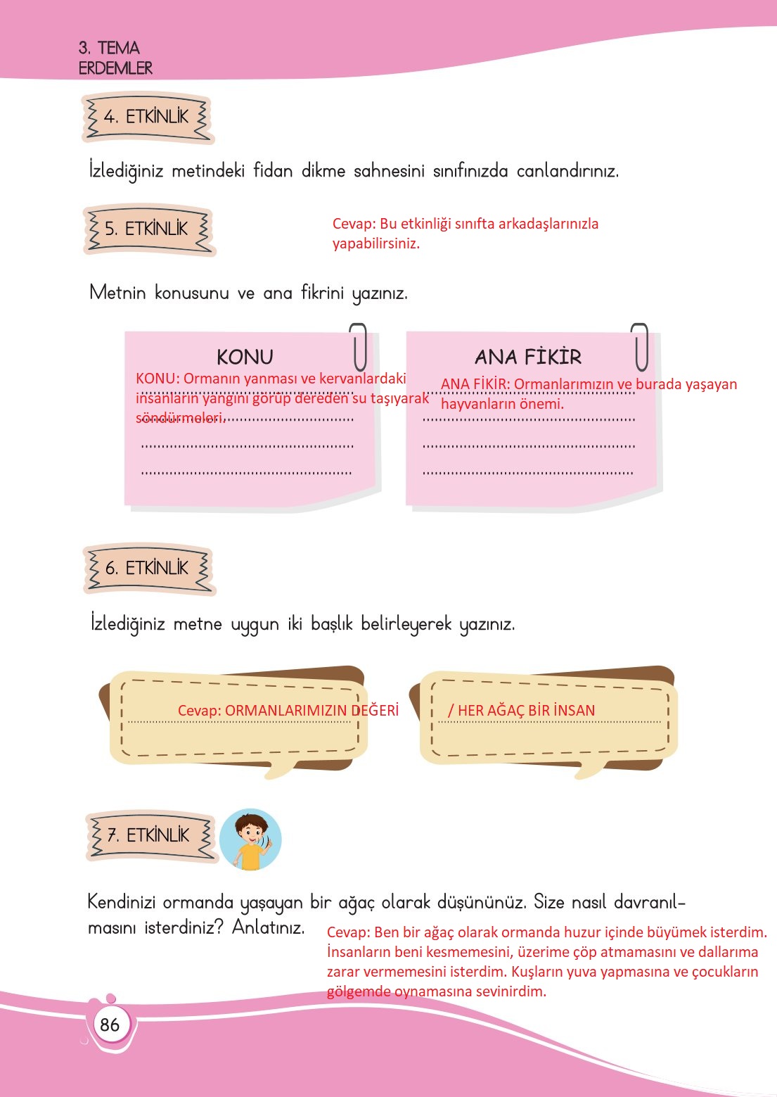 4. Sınıf Meb Yayınları Türkçe Ders Kitabı Sayfa 0086 Cevapları