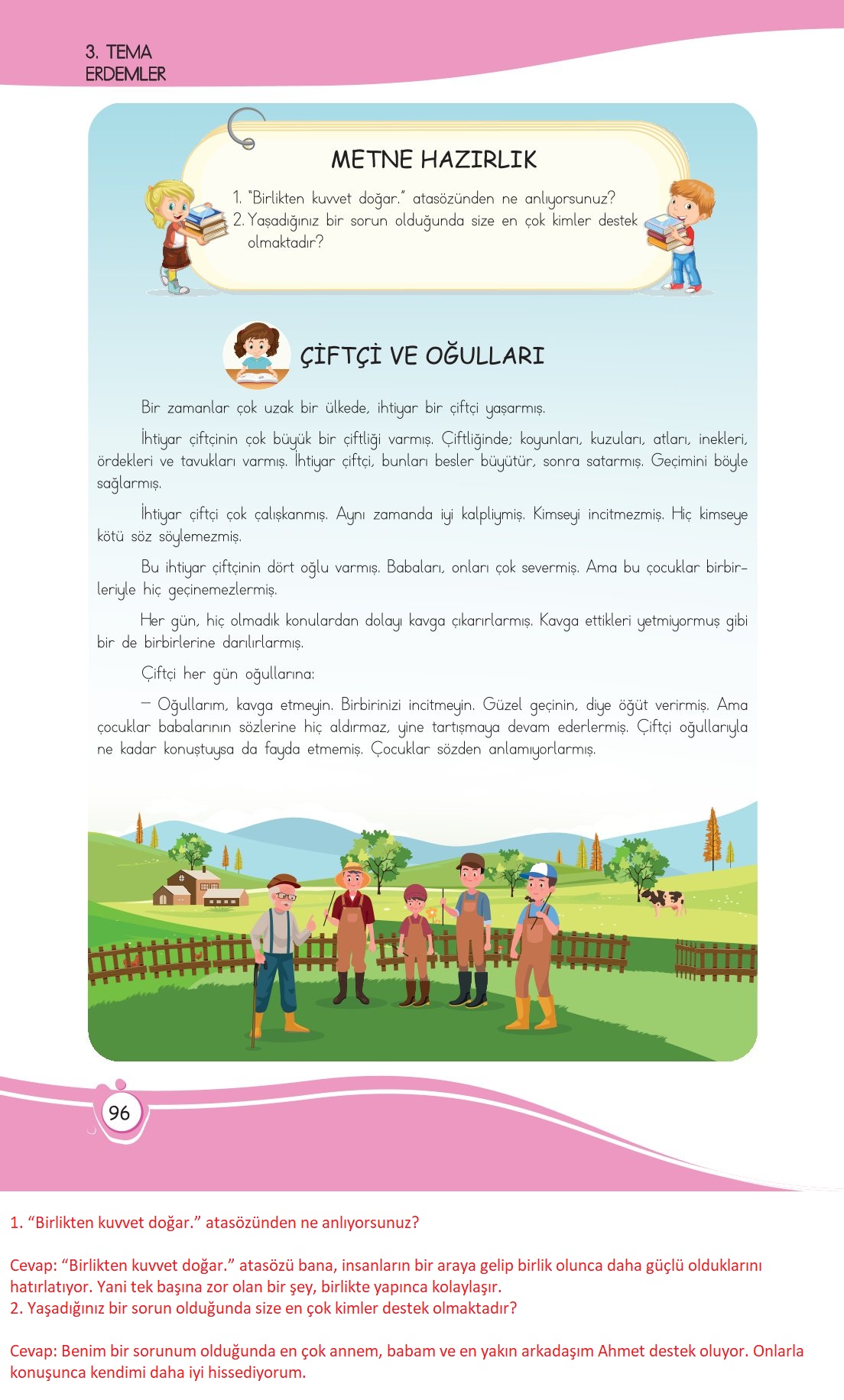 4. Sınıf Meb Yayınları Türkçe Ders Kitabı Sayfa 0096 Cevapları