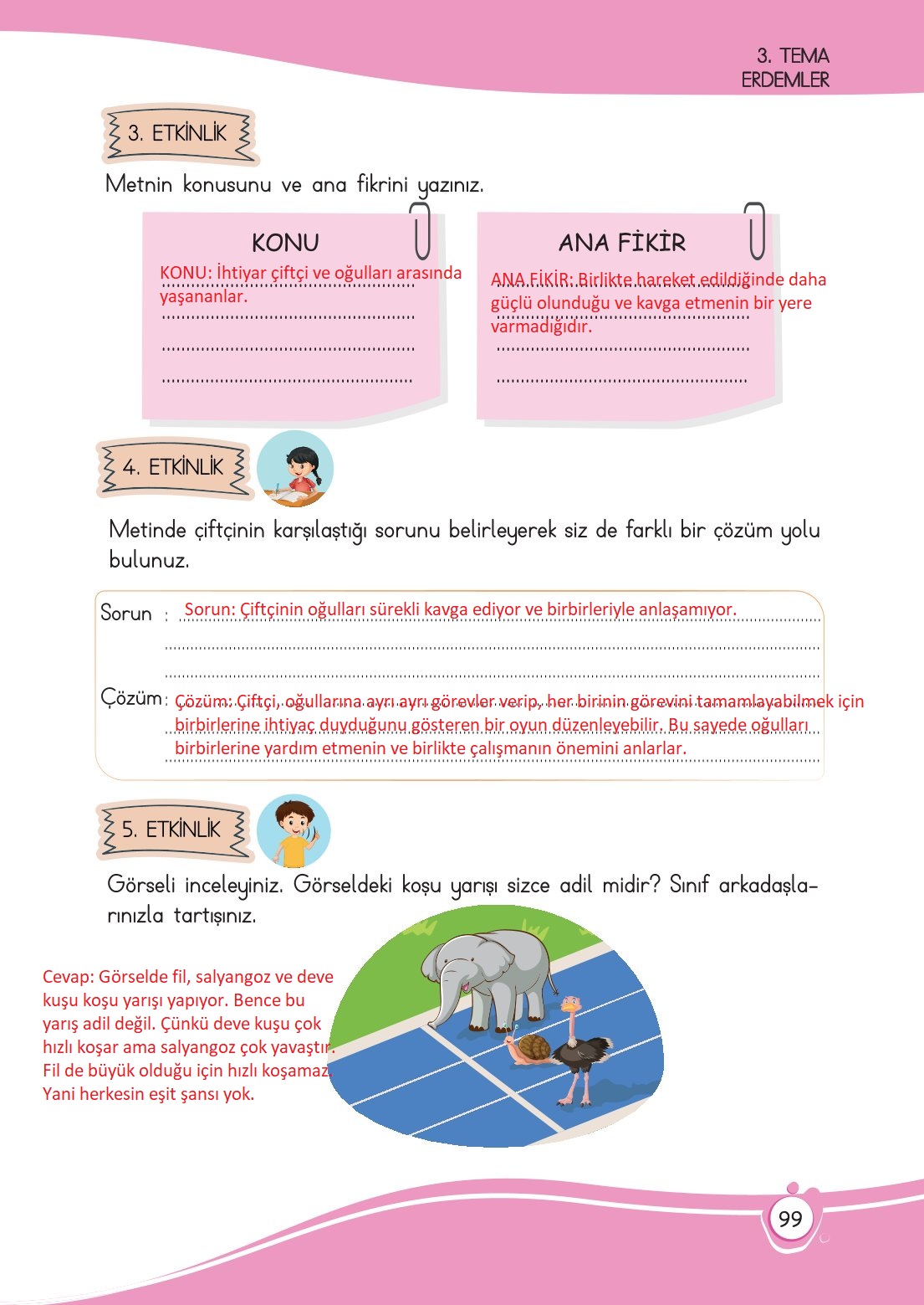 4. Sınıf Meb Yayınları Türkçe Ders Kitabı Sayfa 0099 Cevapları